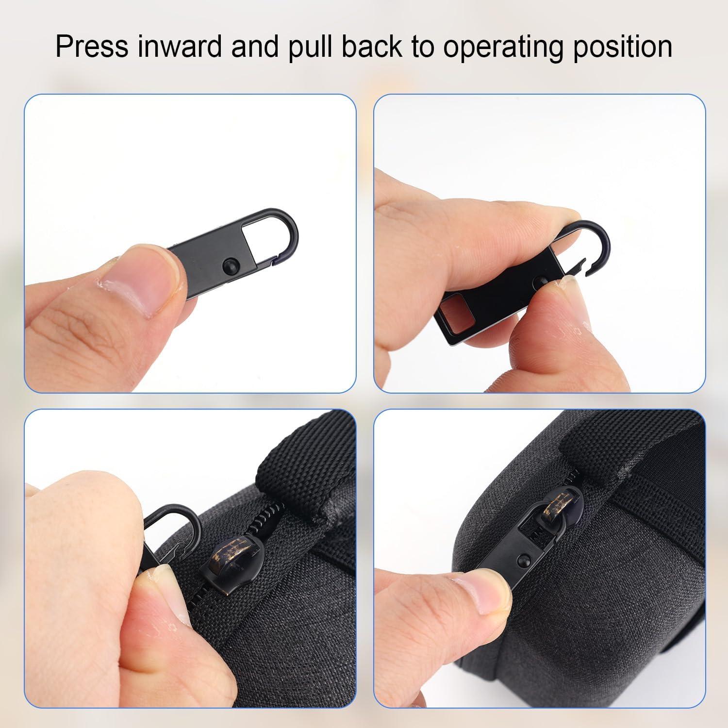 Kit de Reemplazo de Tiradores de Cremallera 8 Piezas Negro