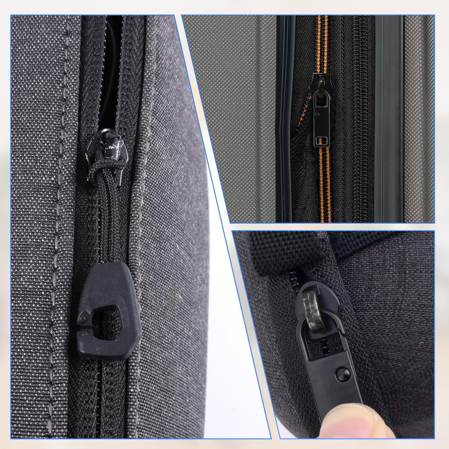 Kit de Reemplazo de Tiradores de Cremallera 8 Piezas Negro