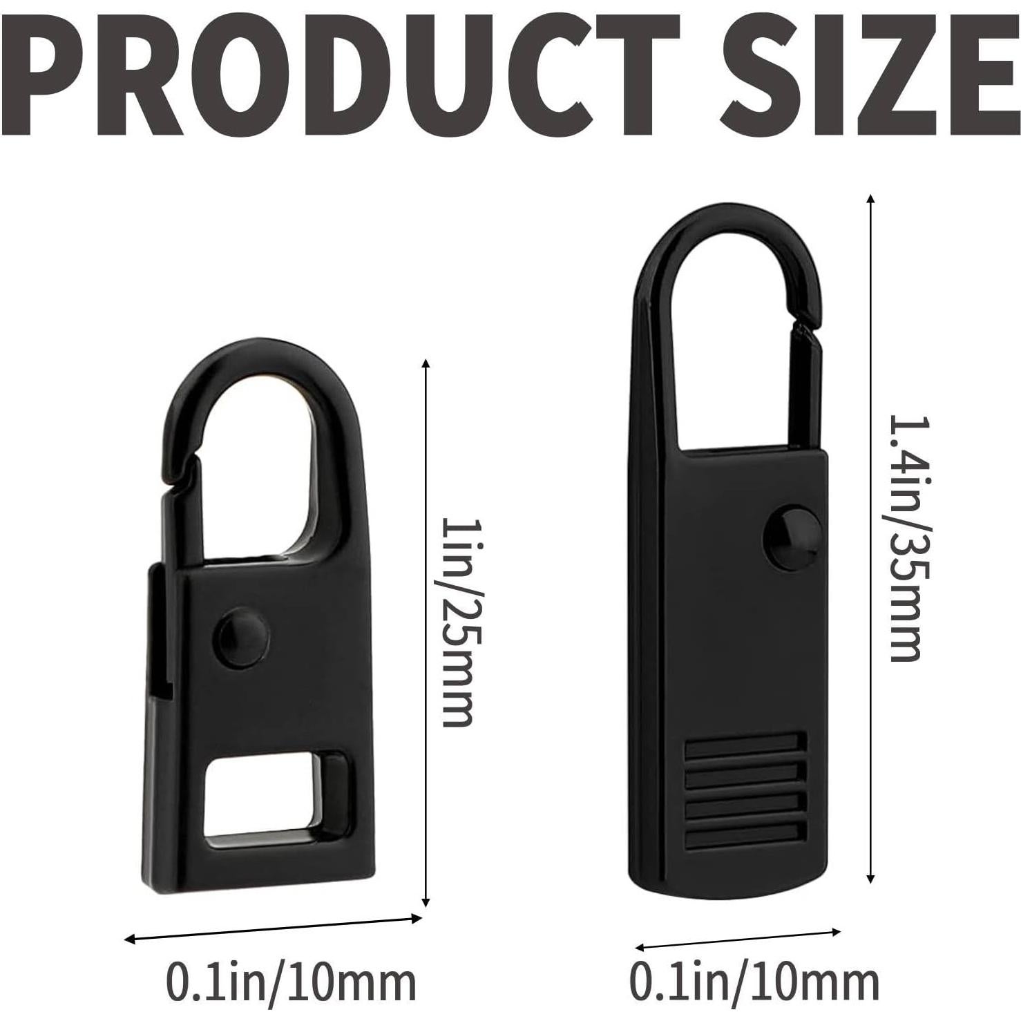 Tiradores de Cremallera Desmontables IVICOO - 8 Pcs, 2 Tamaños