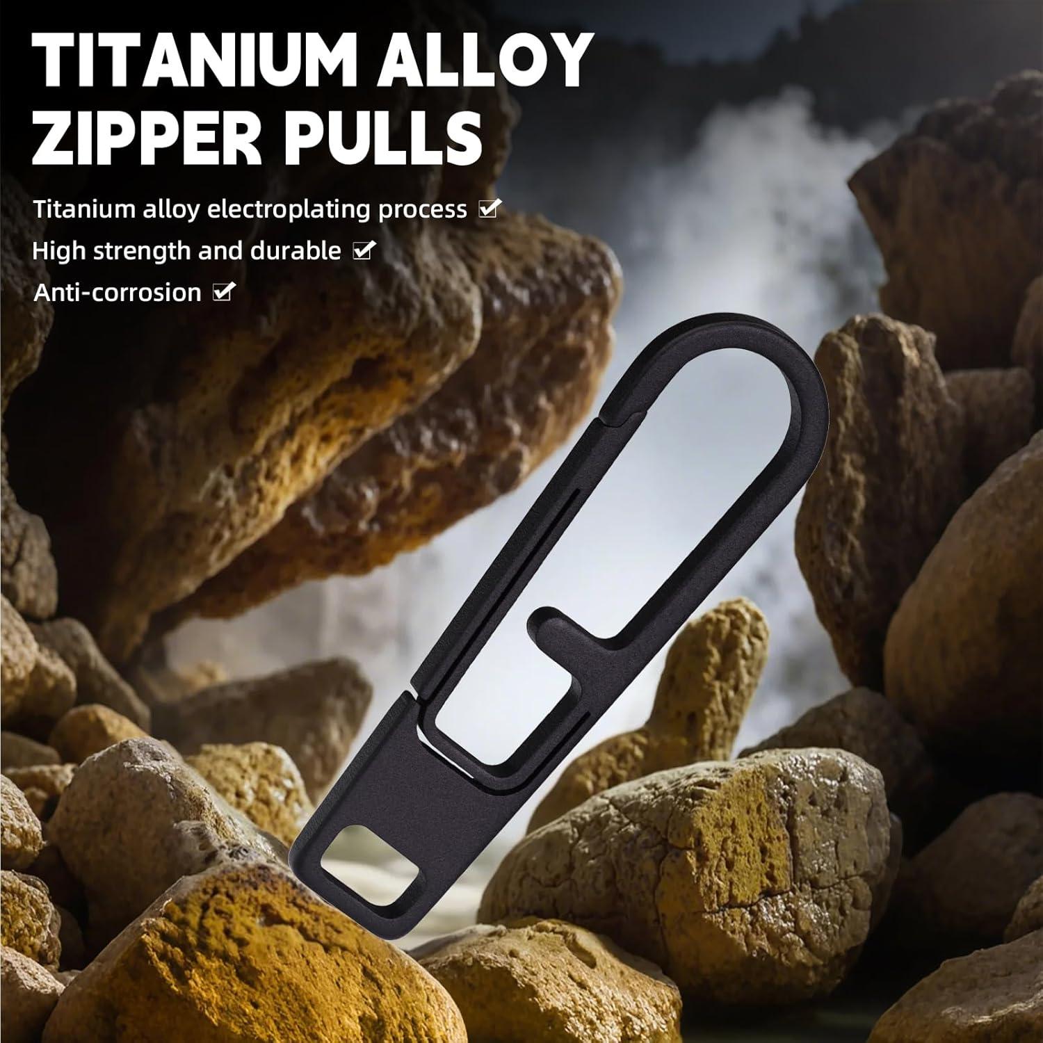 Juego de 2 Tiradores de Cremallera de Titanio Fortedgear - Negro