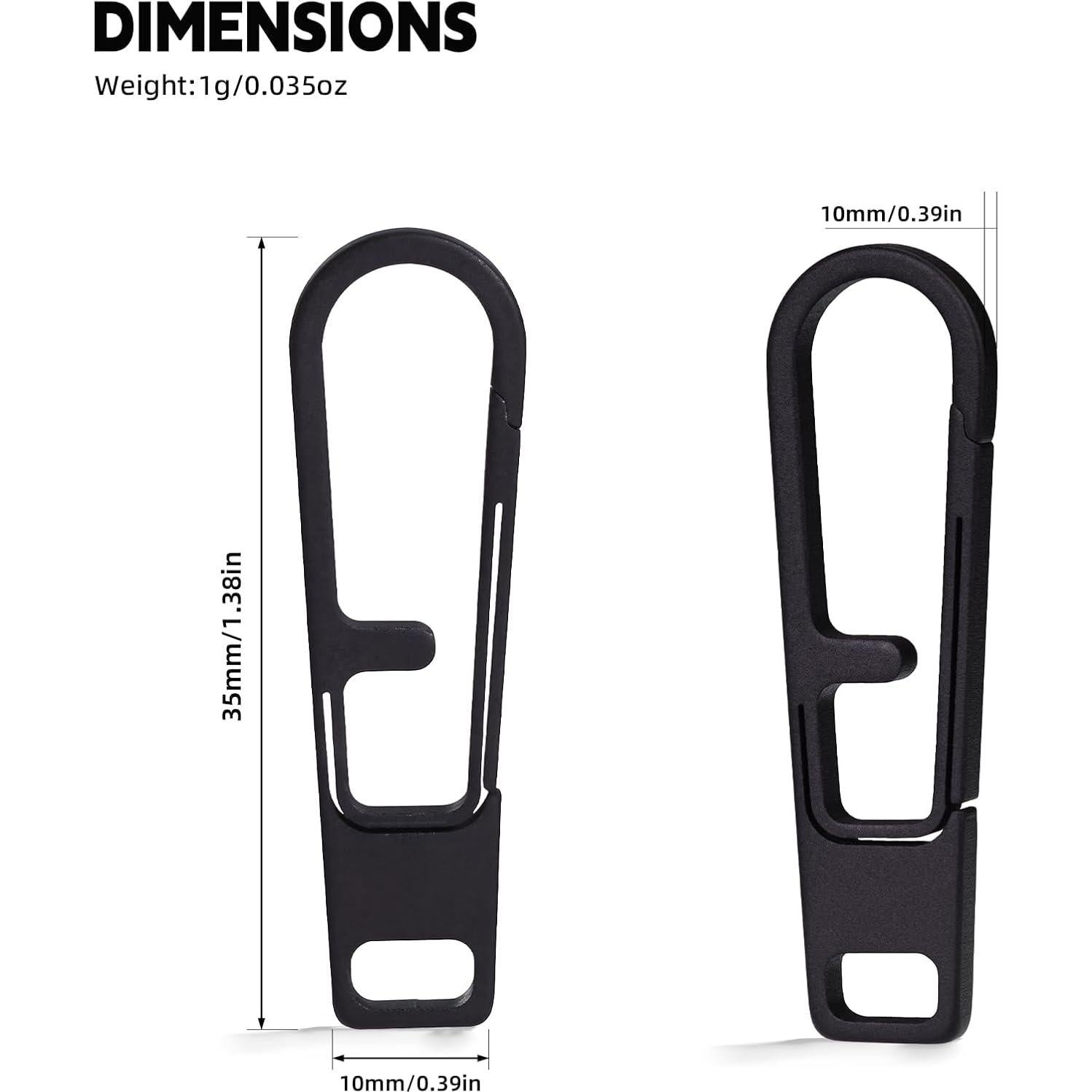 Juego de 2 Tiradores de Cremallera de Titanio Fortedgear - Negro
