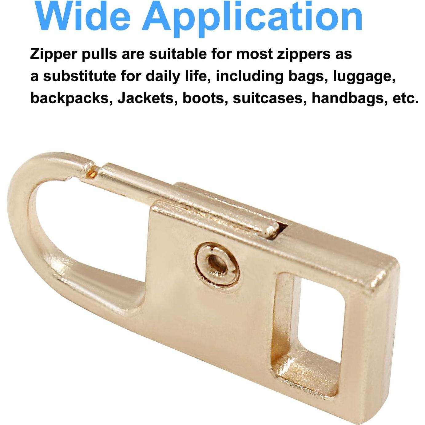 Tiradores de Cremallera Biaungdo 6 Pcs Metal Dorado 27-37mm