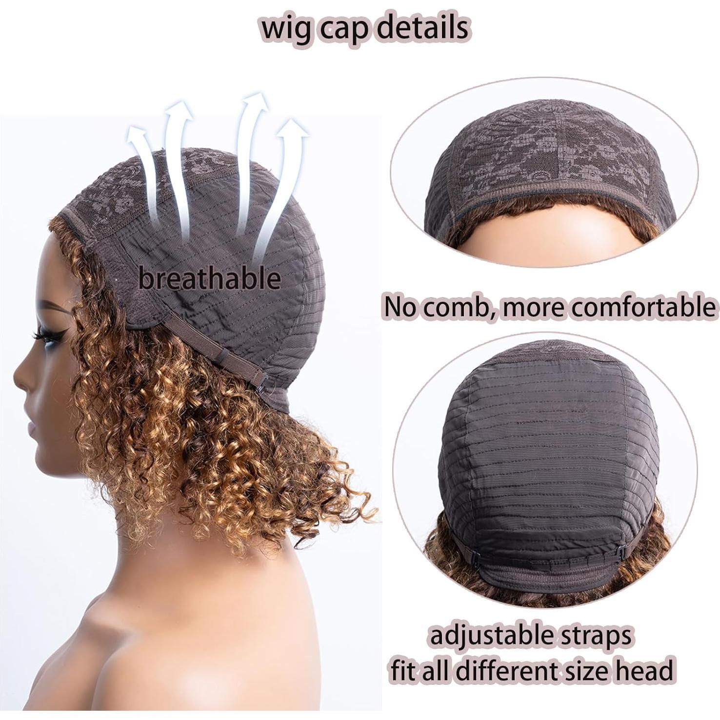 Peluca corta de ondas de agua OnePart 30 cm sin pegamento