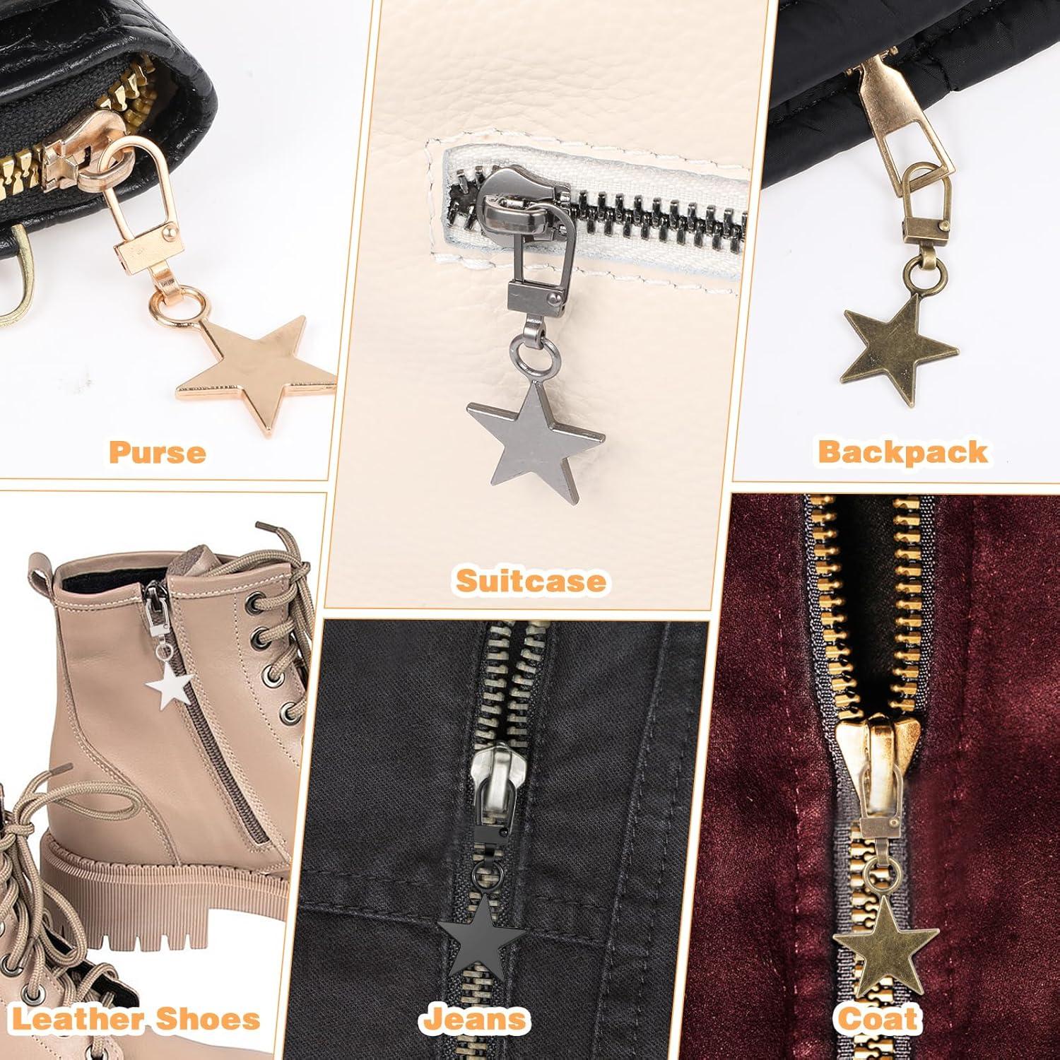 Oruola 10 Tiradores Decorativos de Cremallera Estrella Metal