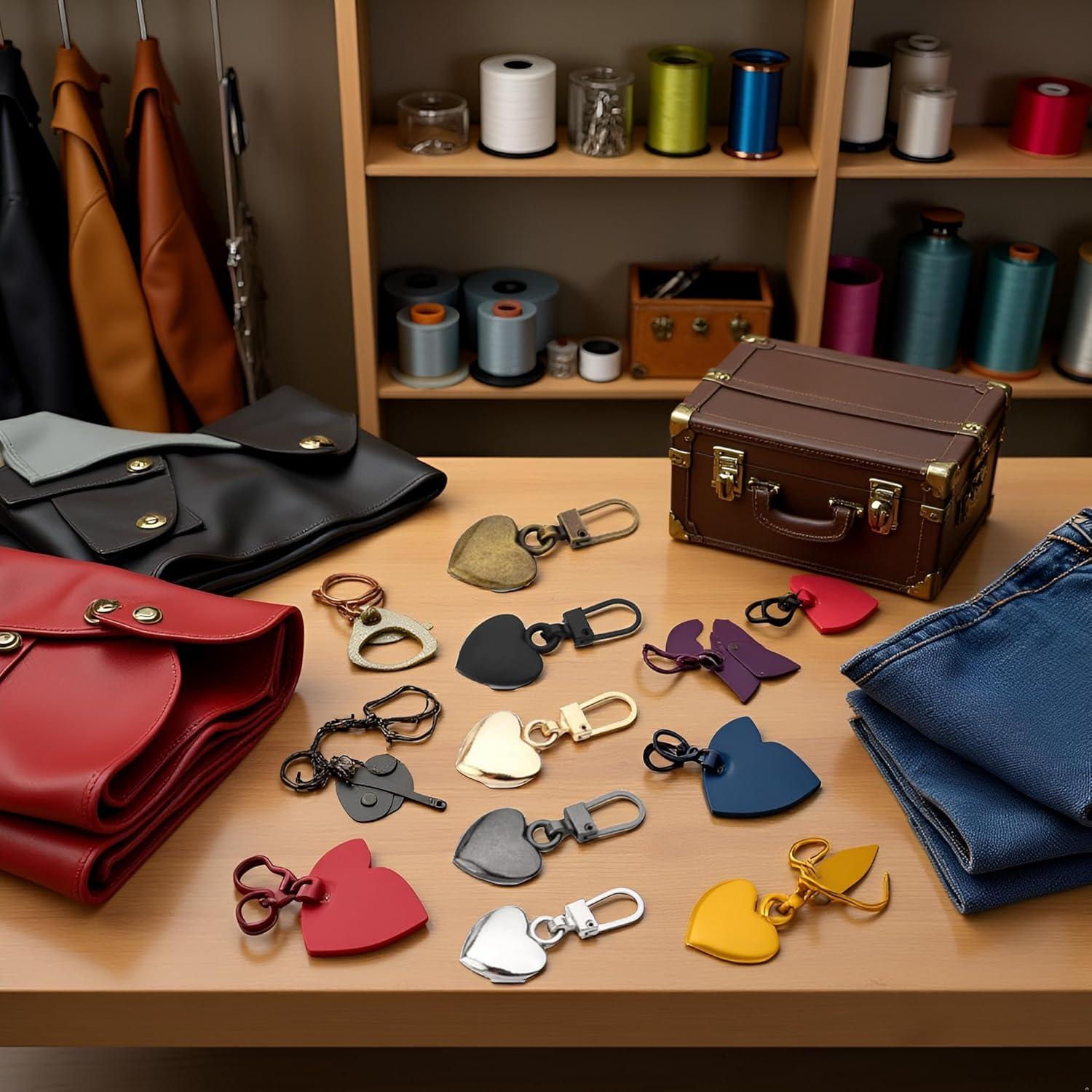 Set de 5 Tiradores de Cremallera Corazón Metal Journey Studio