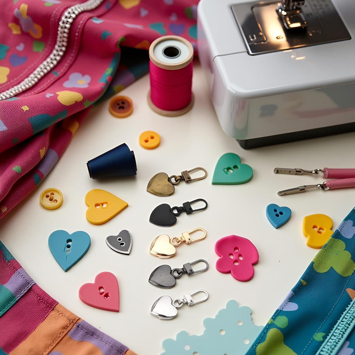 Set de 5 Tiradores de Cremallera Corazón Metal Journey Studio