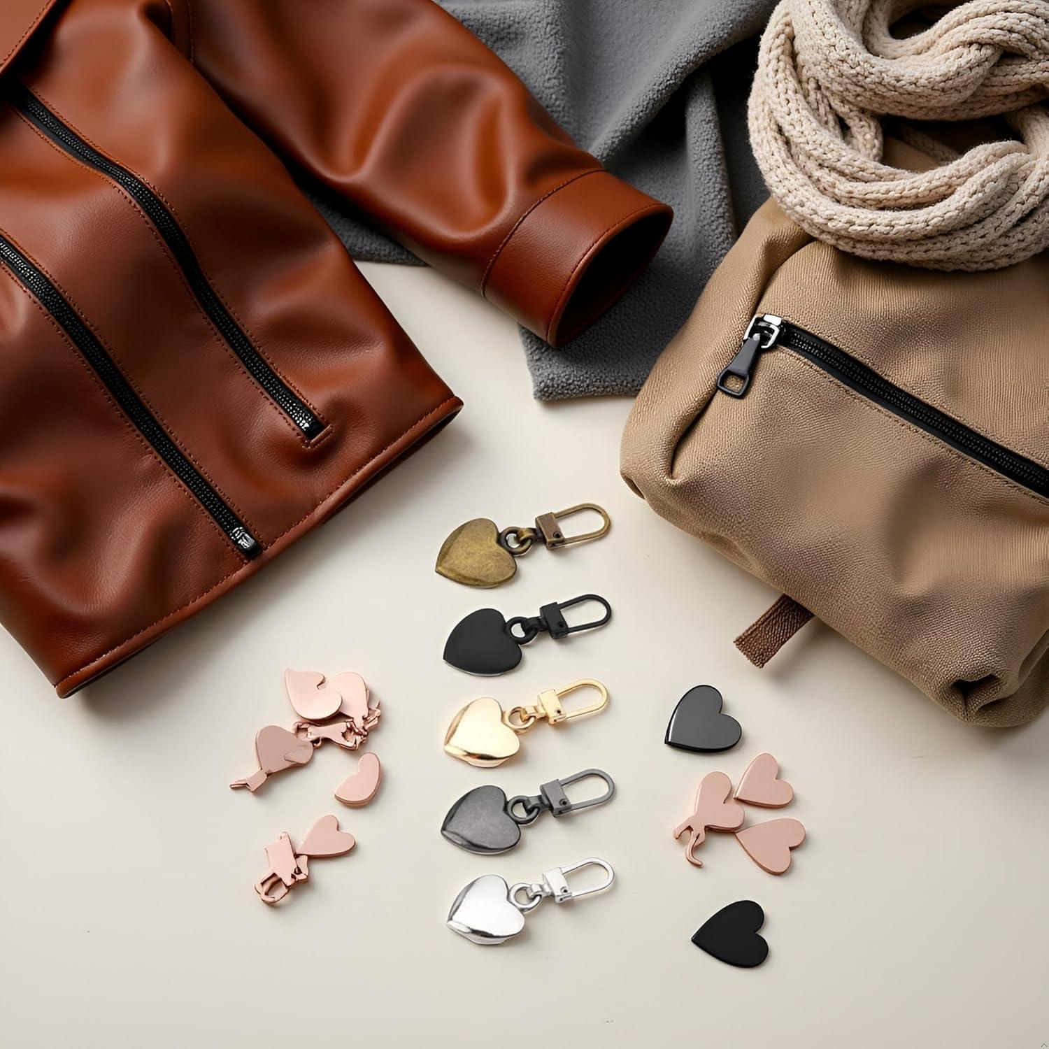 Set de 5 Tiradores de Cremallera Corazón Metal Journey Studio