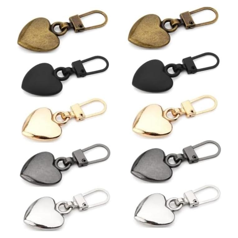 10 Tiradores de Cremallera Corazón Multicolor Xinjincang