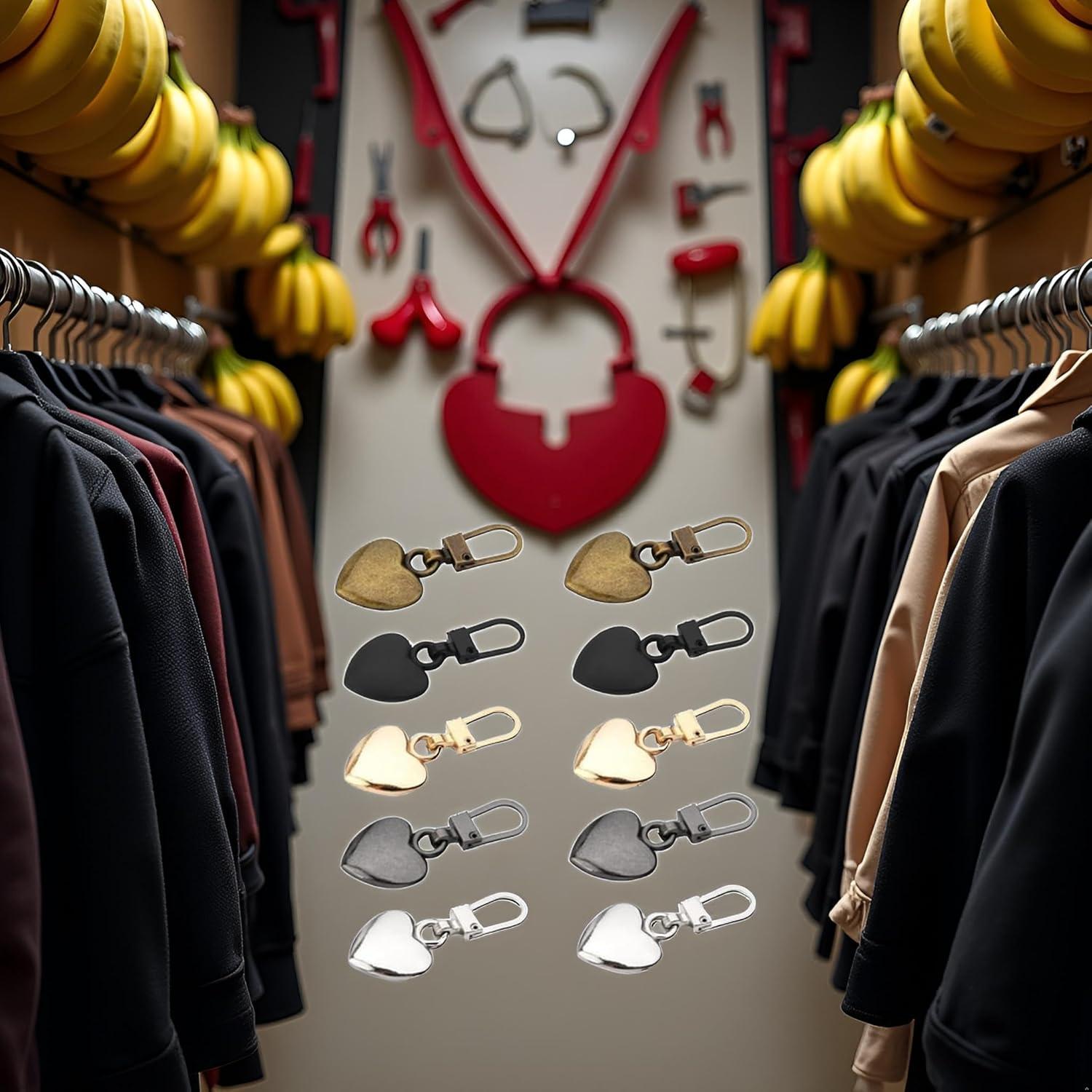 10 Tiradores de Cremallera Corazón Multicolor Xinjincang