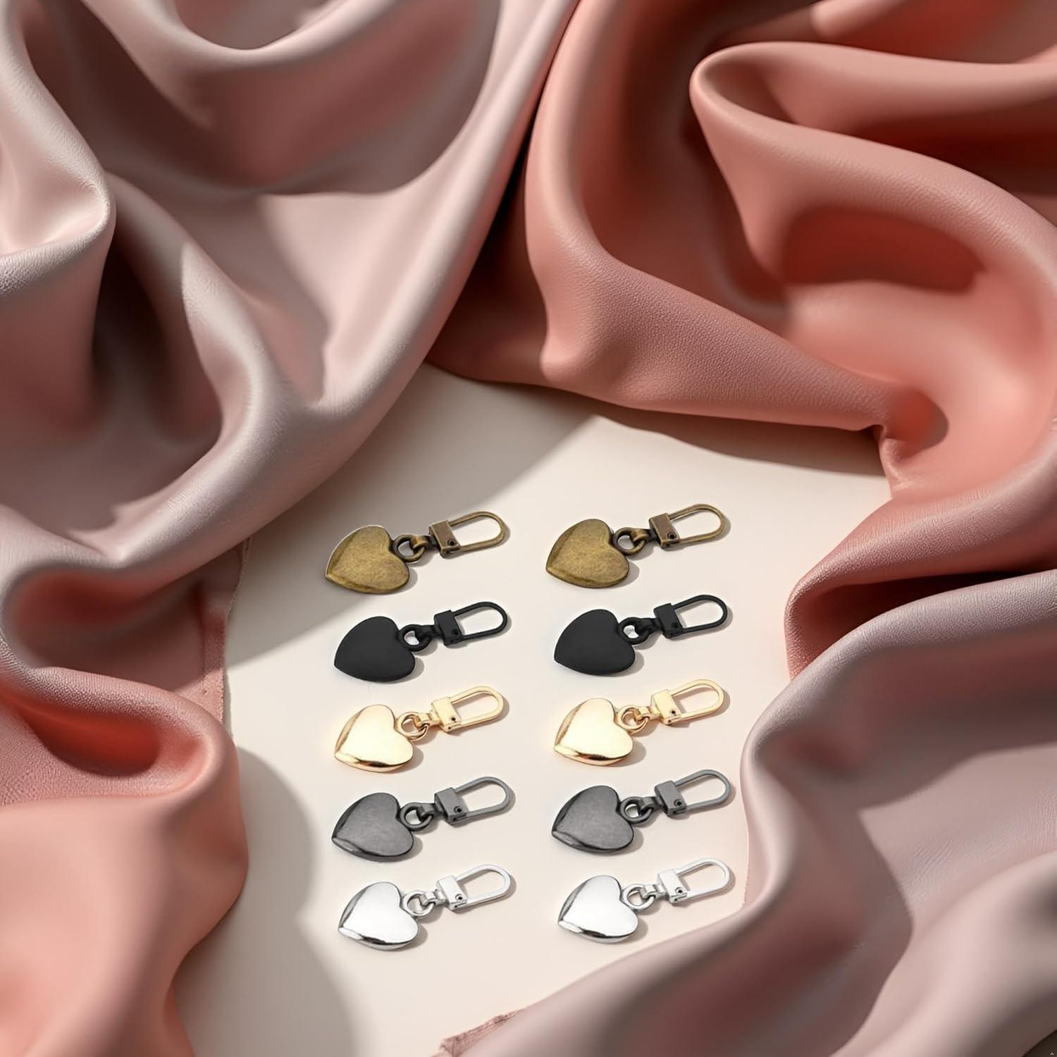 10 Tiradores de Cremallera Corazón Multicolor Xinjincang