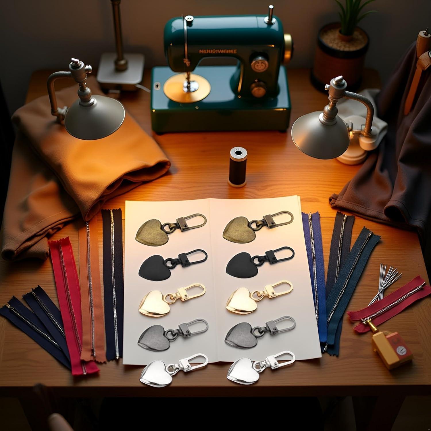 10 Tiradores de Cremallera Corazón Multicolor Xinjincang