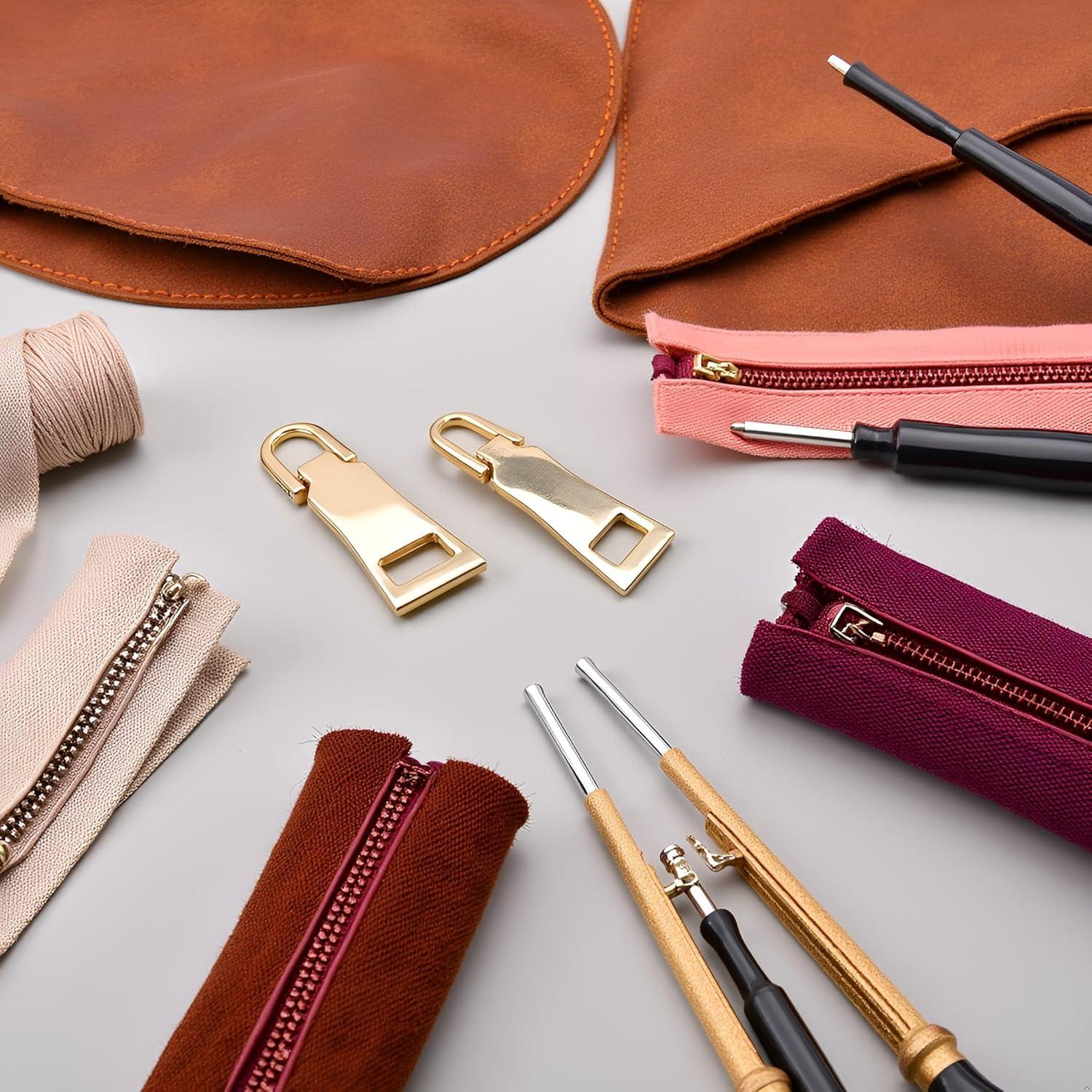 2 Piezas Tiradores de Cremallera Czhotg Oro para Reparación