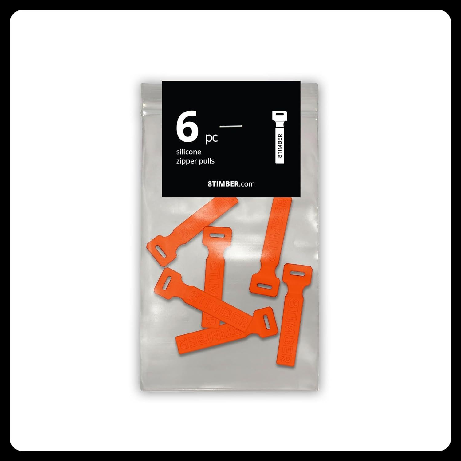 Juego de Tiradores de Cremallera 8TIMBER 6-Pack Naranja
