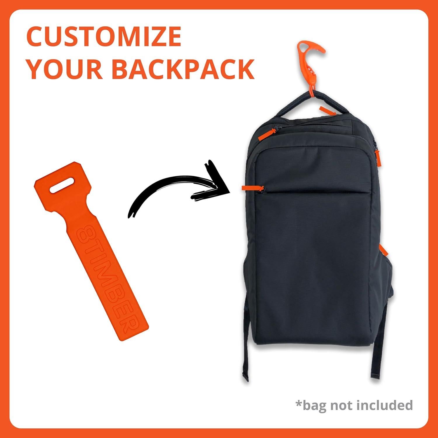 Juego de Tiradores de Cremallera 8TIMBER 6-Pack Naranja