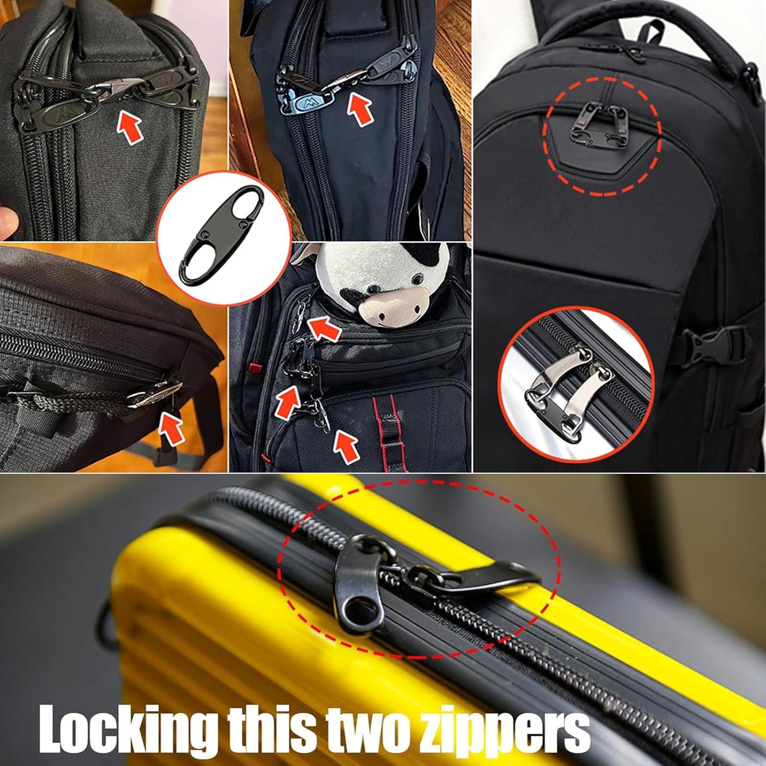 Tirador de Cremallera de Metal WOLAIYE - 6 Paquete Negro