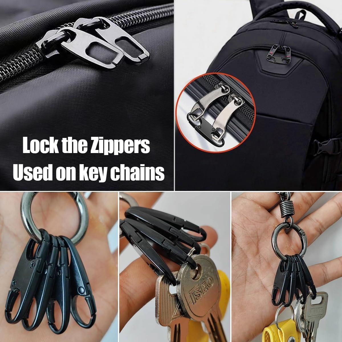 Tirador de Cremallera de Metal WOLAIYE - 6 Paquete Negro