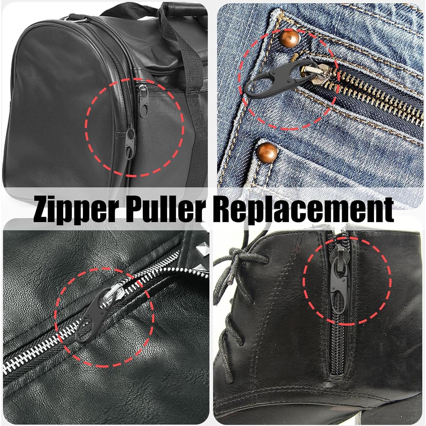 Tirador de Cremallera de Metal WOLAIYE - 6 Paquete Negro