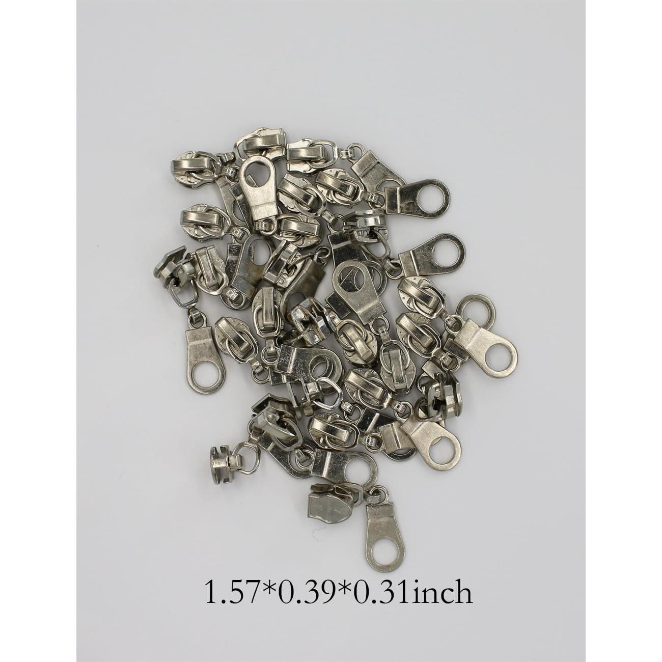 Set de 25 Tiradores de Metal Plateado Bepisof para Cremalleras #5
