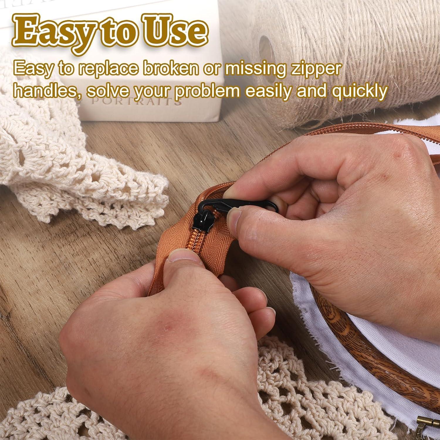 Juego de 12 tiradores de cremallera FdcZeyxior dorado, plateado y negro