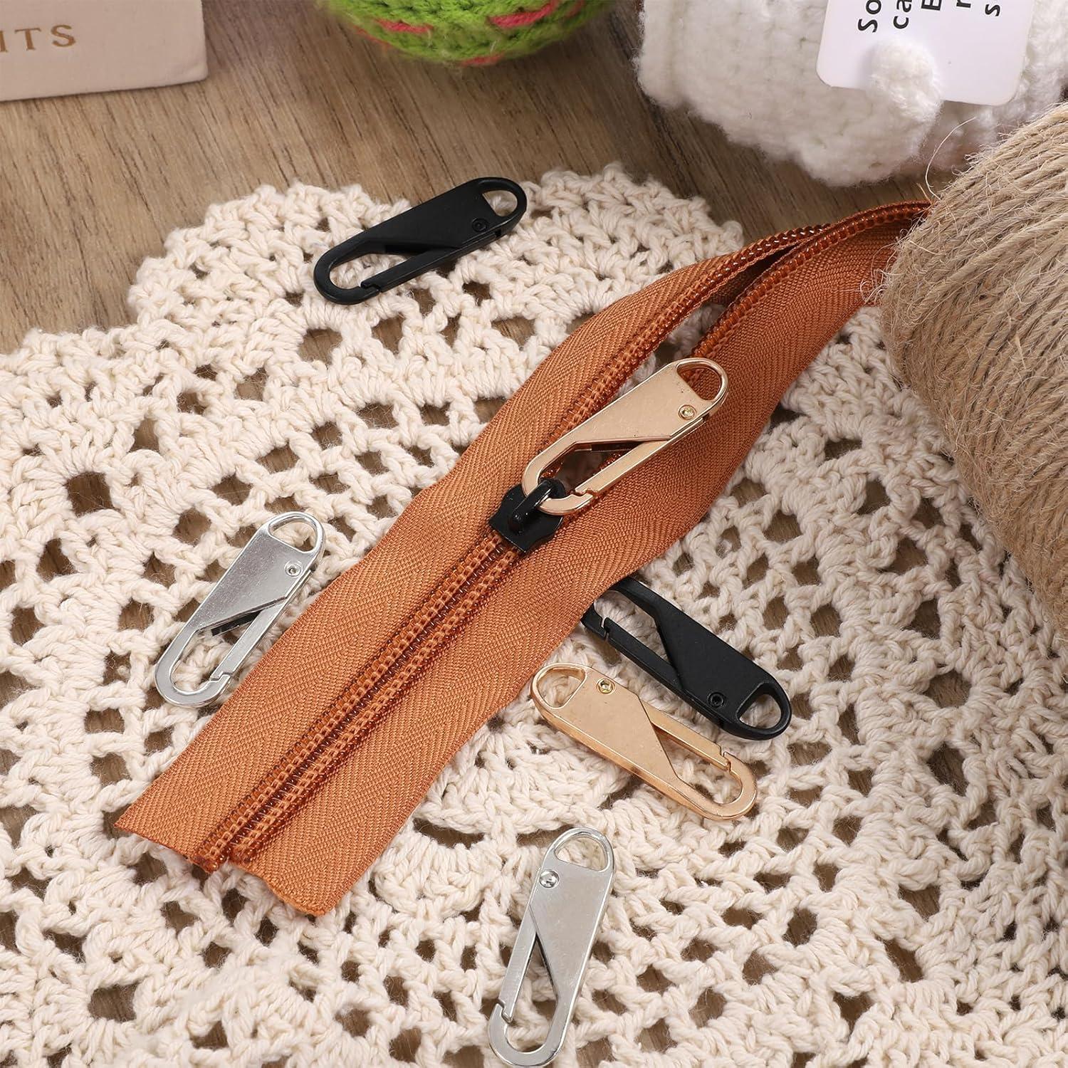 Juego de 12 tiradores de cremallera FdcZeyxior dorado, plateado y negro