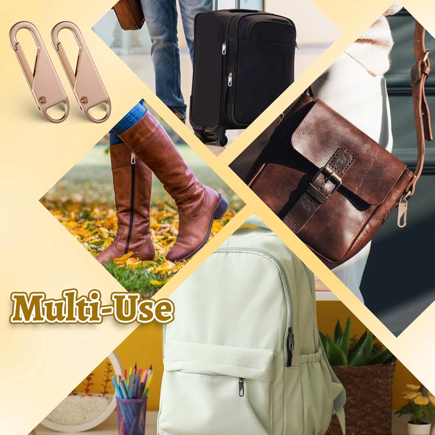 Juego de 12 tiradores de cremallera FdcZeyxior dorado, plateado y negro