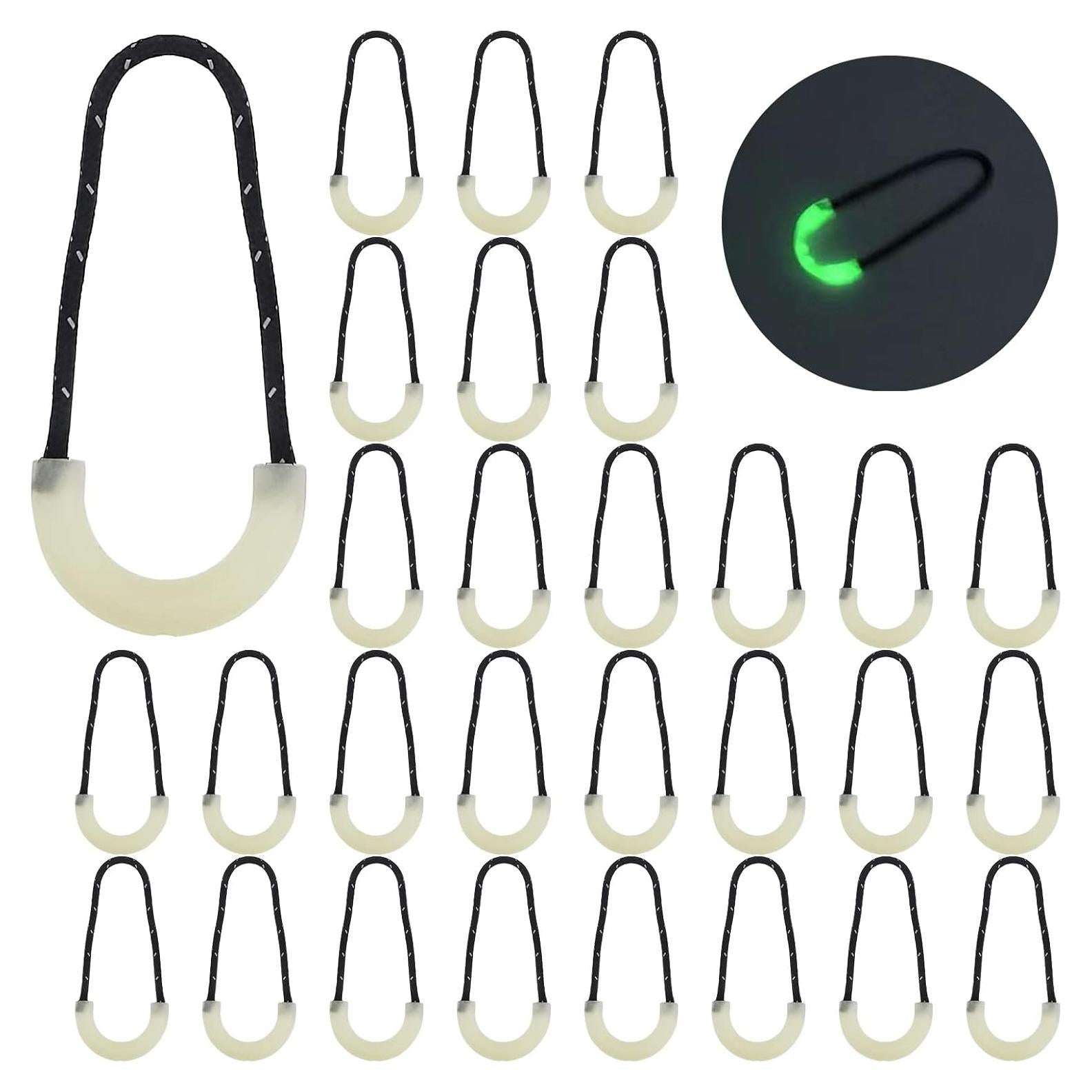 20 Tiradores de Cremallera Nylon U DonLeeving Luminiscente