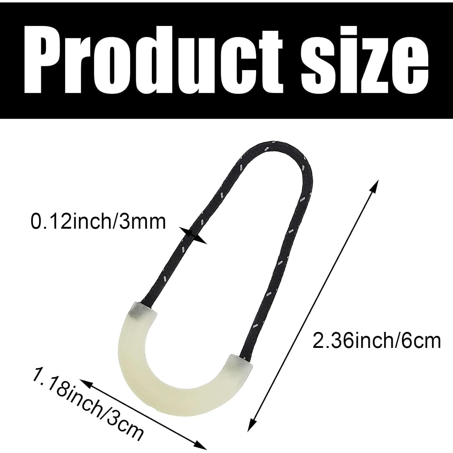 20 Tiradores de Cremallera Nylon U DonLeeving Luminiscente