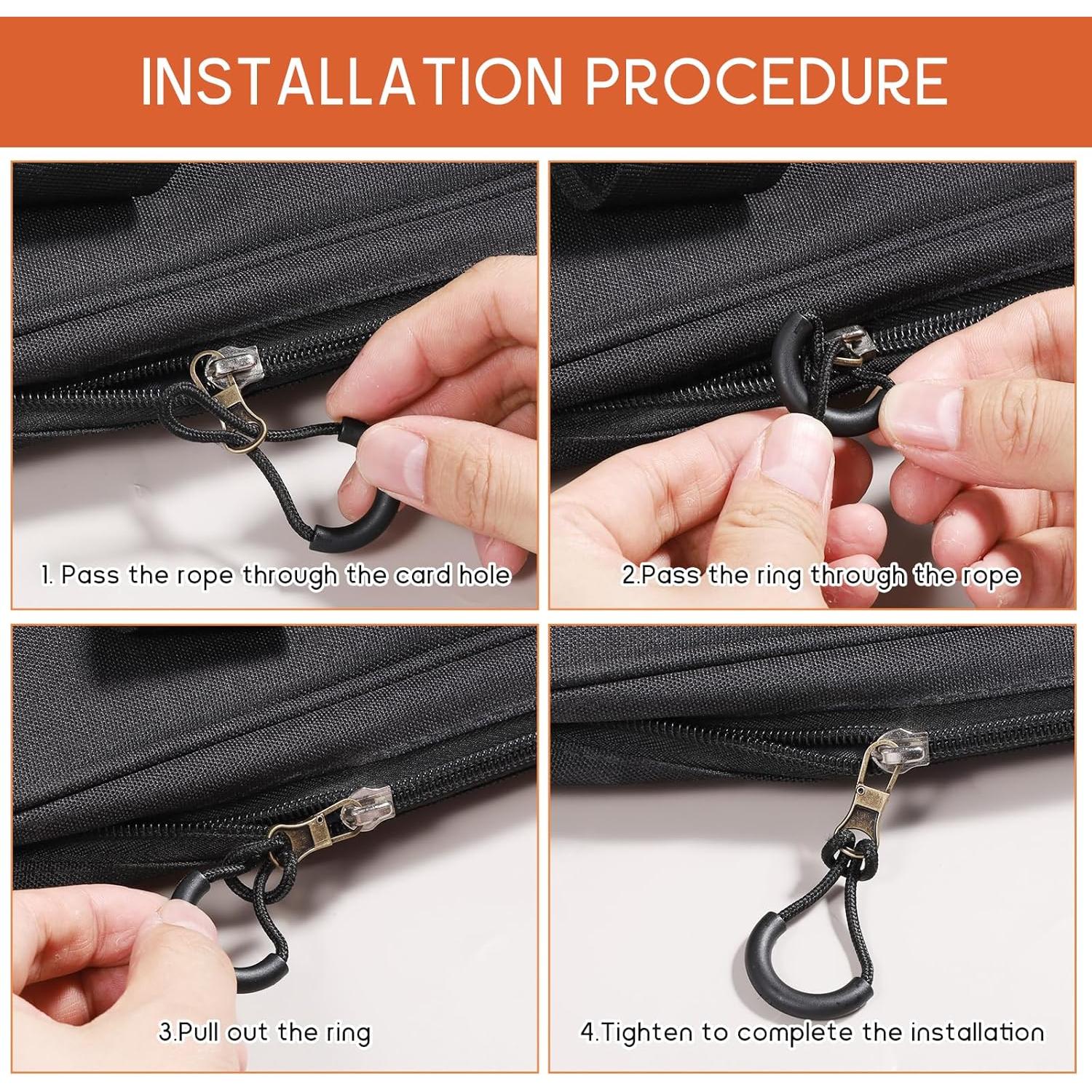 12 Tiradores de Cremallera de Nylon Alrhso en Forma de U