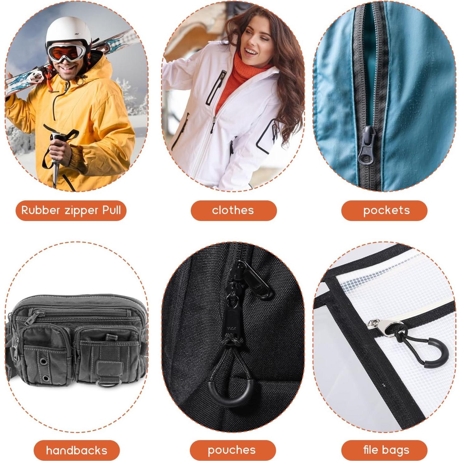 12 Tiradores de Cremallera de Nylon Alrhso en Forma de U