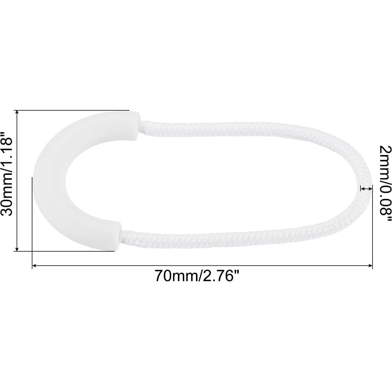 Tiradores de Cremallera PATIKIL 15 Piezas Nylon Blanco 7x3cm