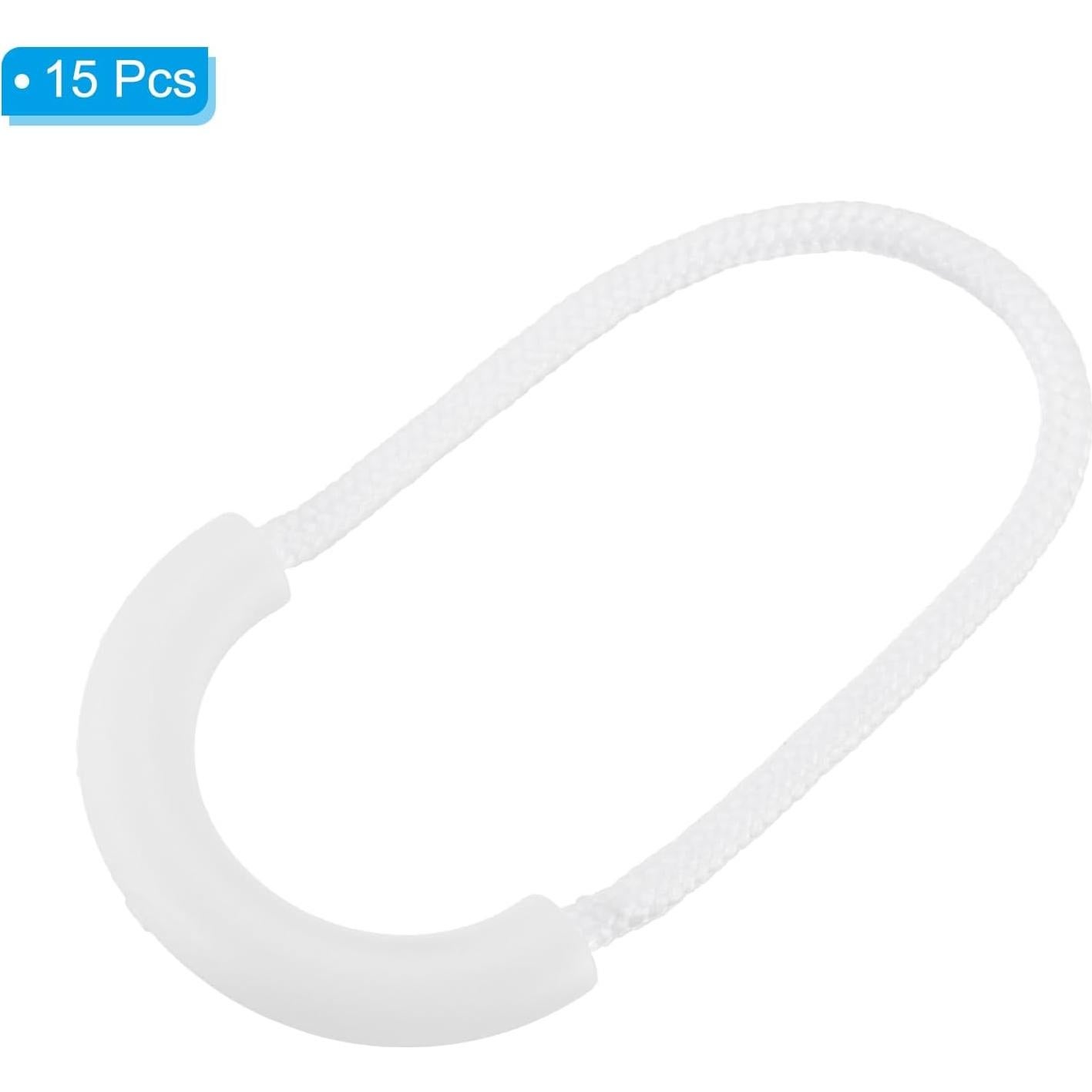 Tiradores de Cremallera PATIKIL 15 Piezas Nylon Blanco 7x3cm