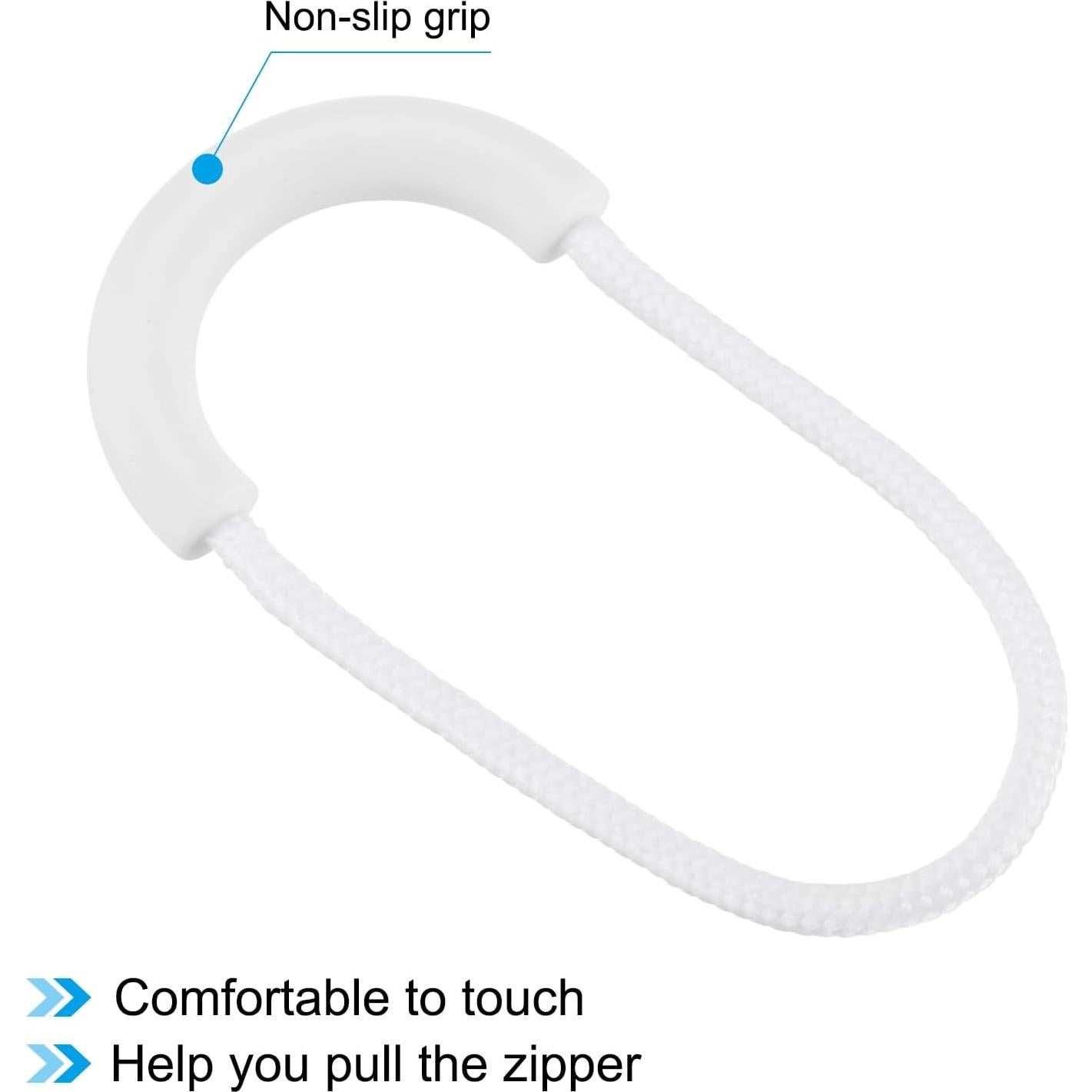 Tiradores de Cremallera PATIKIL 15 Piezas Nylon Blanco 7x3cm