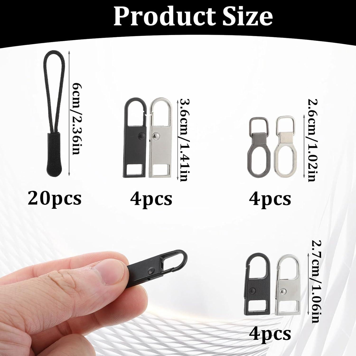 Kit de 32 Tiradores de Cremallera Universal QfwdfcTrenz - Metal y Plástico