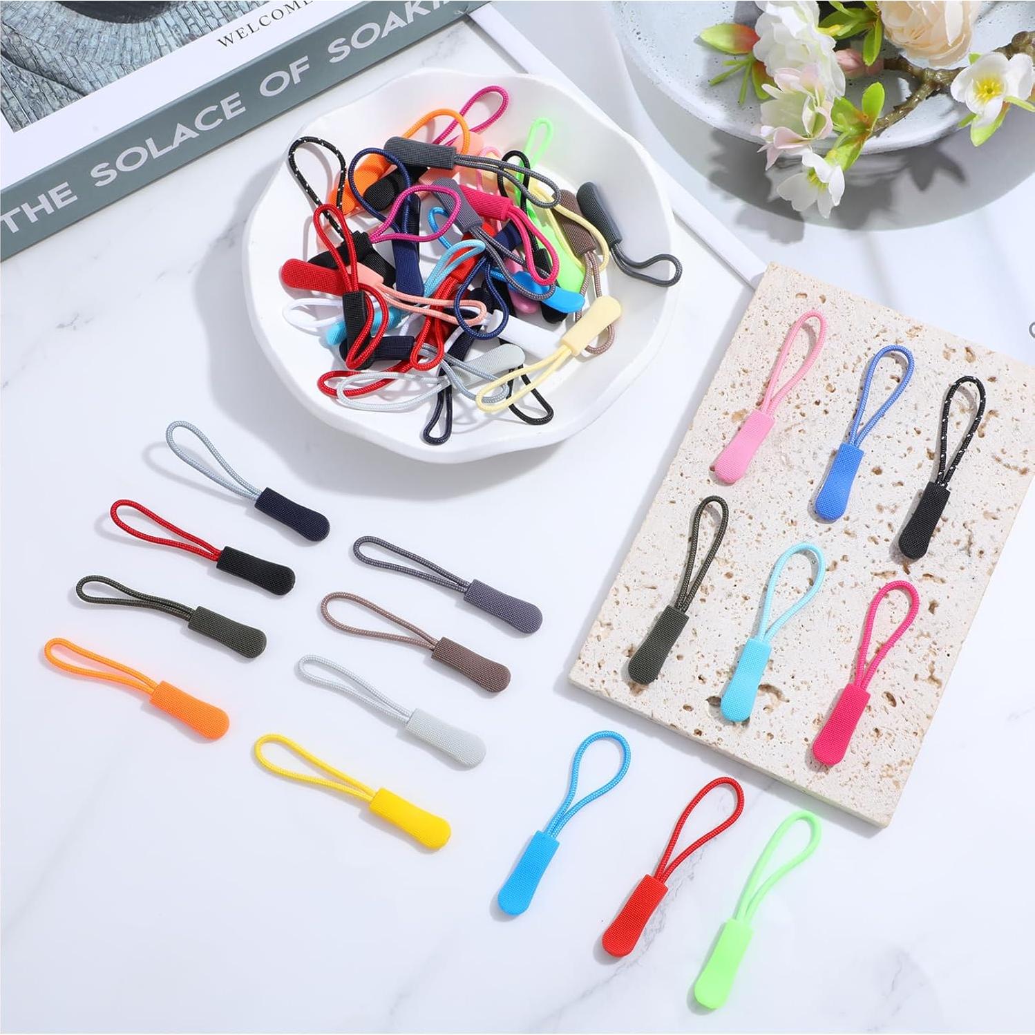 50 Tiradores de Cremallera Coloridos FdcLixuvol 6.48 cm PVC Nylon