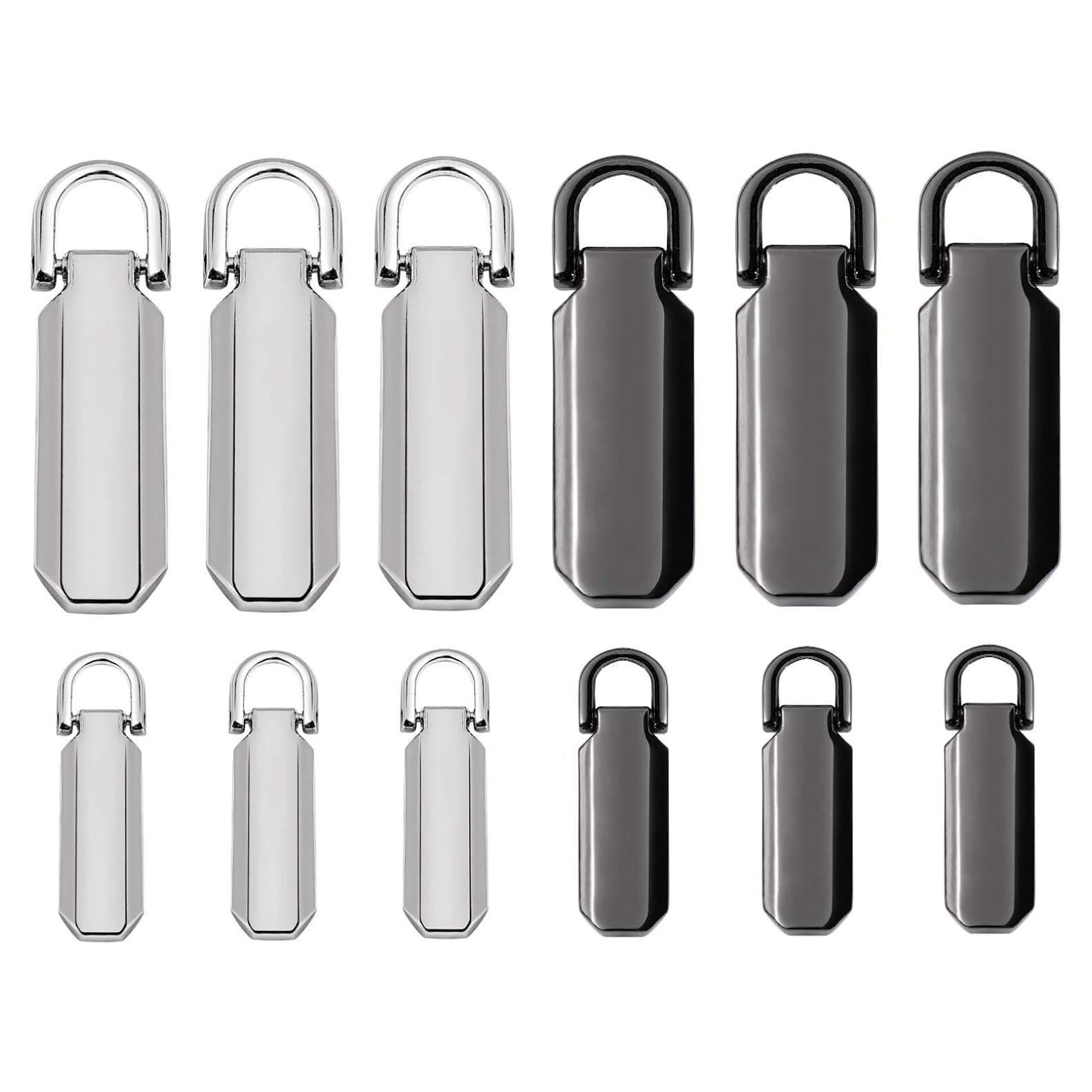 12 Tiradores de Cremallera Reemplazo EXCEART 2 Tamaños Zinc