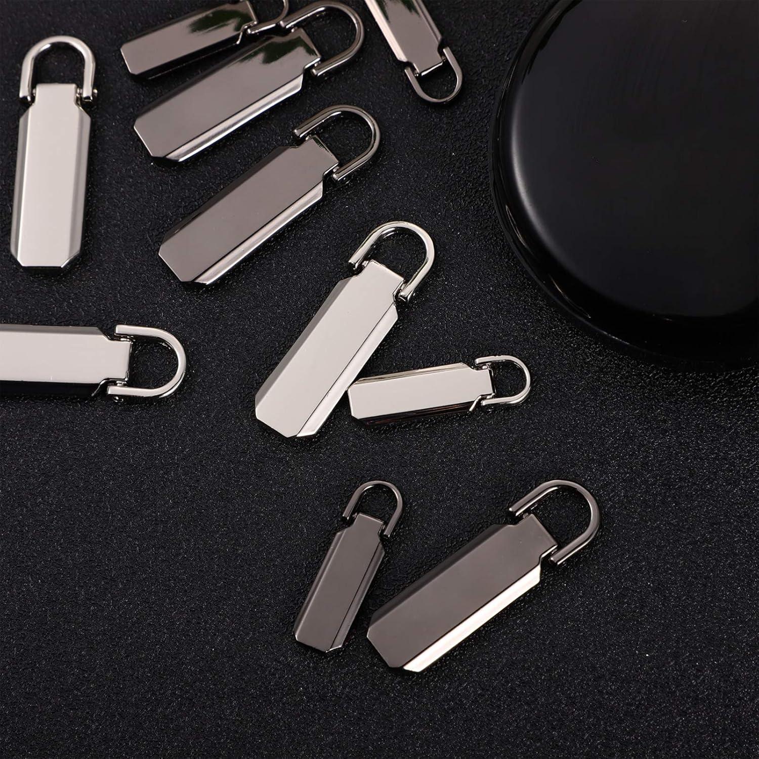 12 Tiradores de Cremallera Reemplazo EXCEART 2 Tamaños Zinc