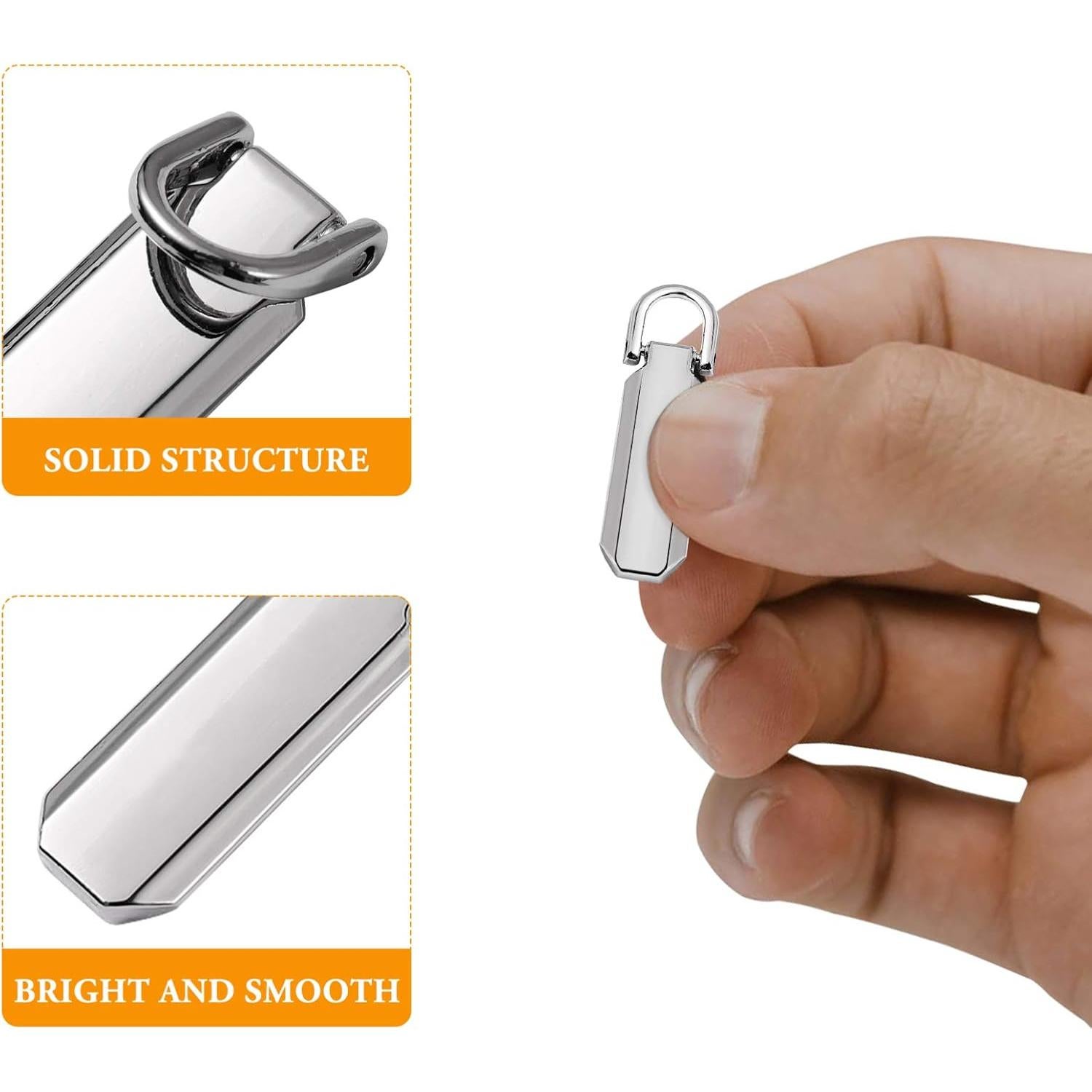 12 Tiradores de Cremallera Reemplazo EXCEART 2 Tamaños Zinc