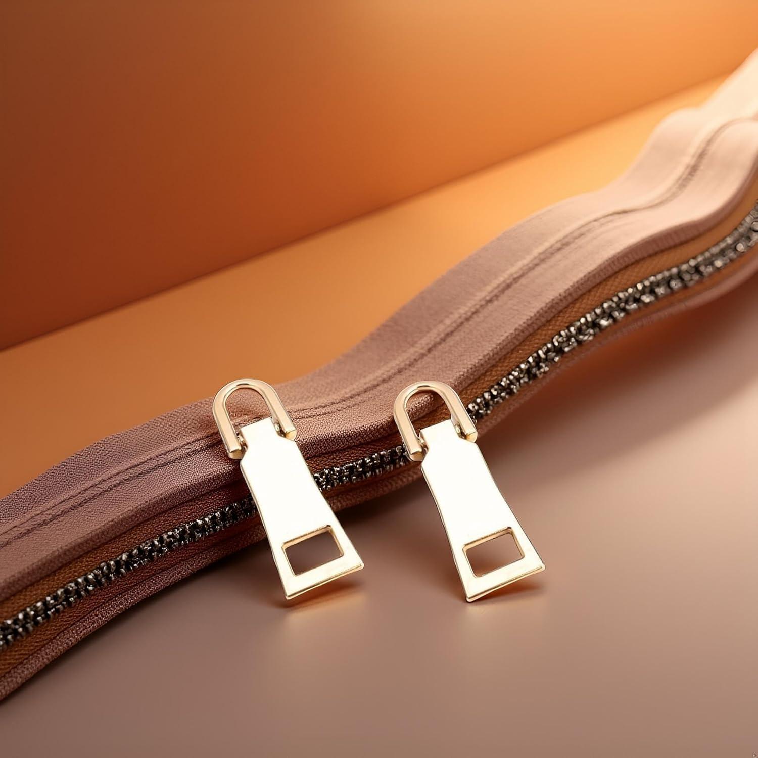 2 Pcs Tirador de Cremallera Dorado Wentoenapp 2.54 cm