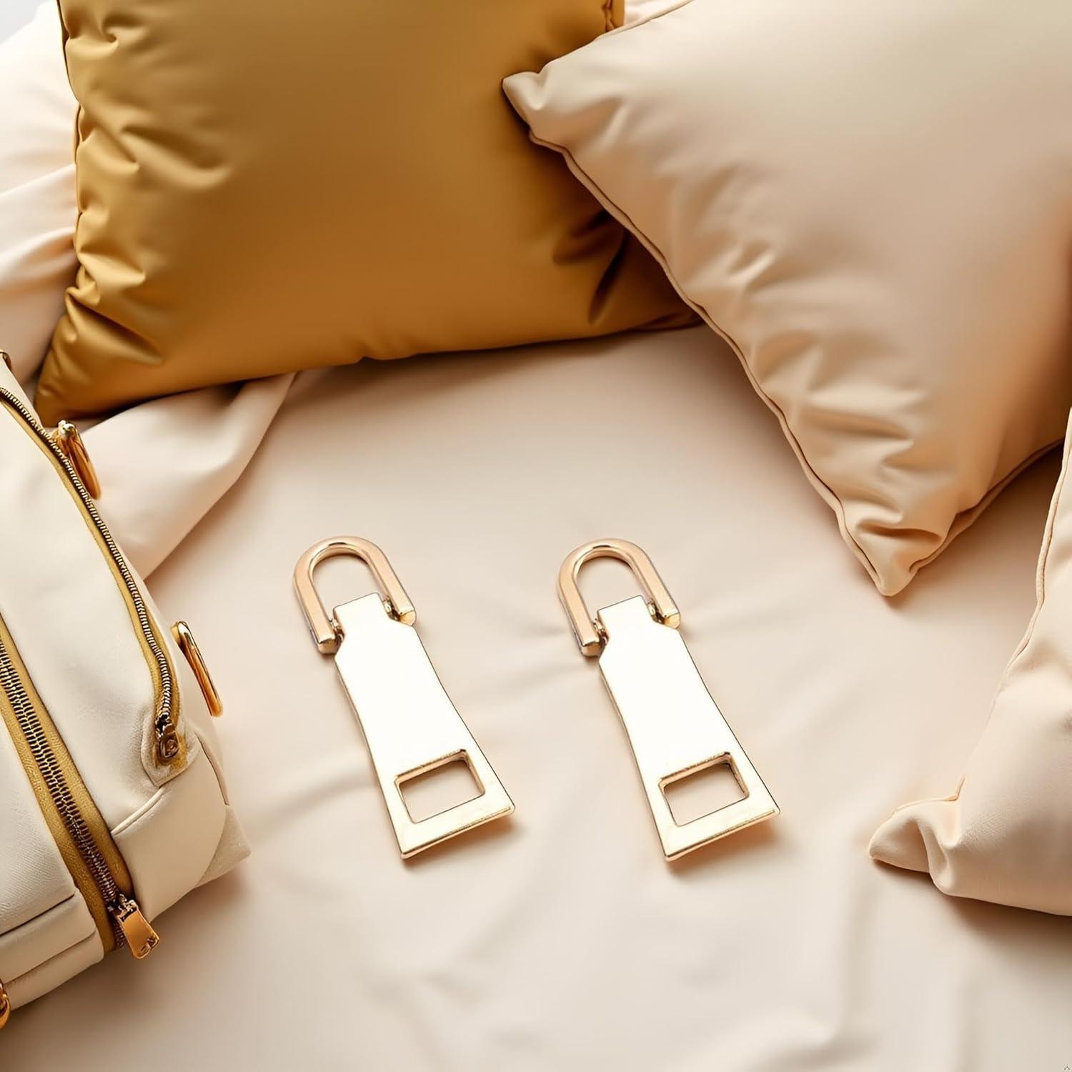 2 Pcs Tirador de Cremallera Dorado Wentoenapp 2.54 cm