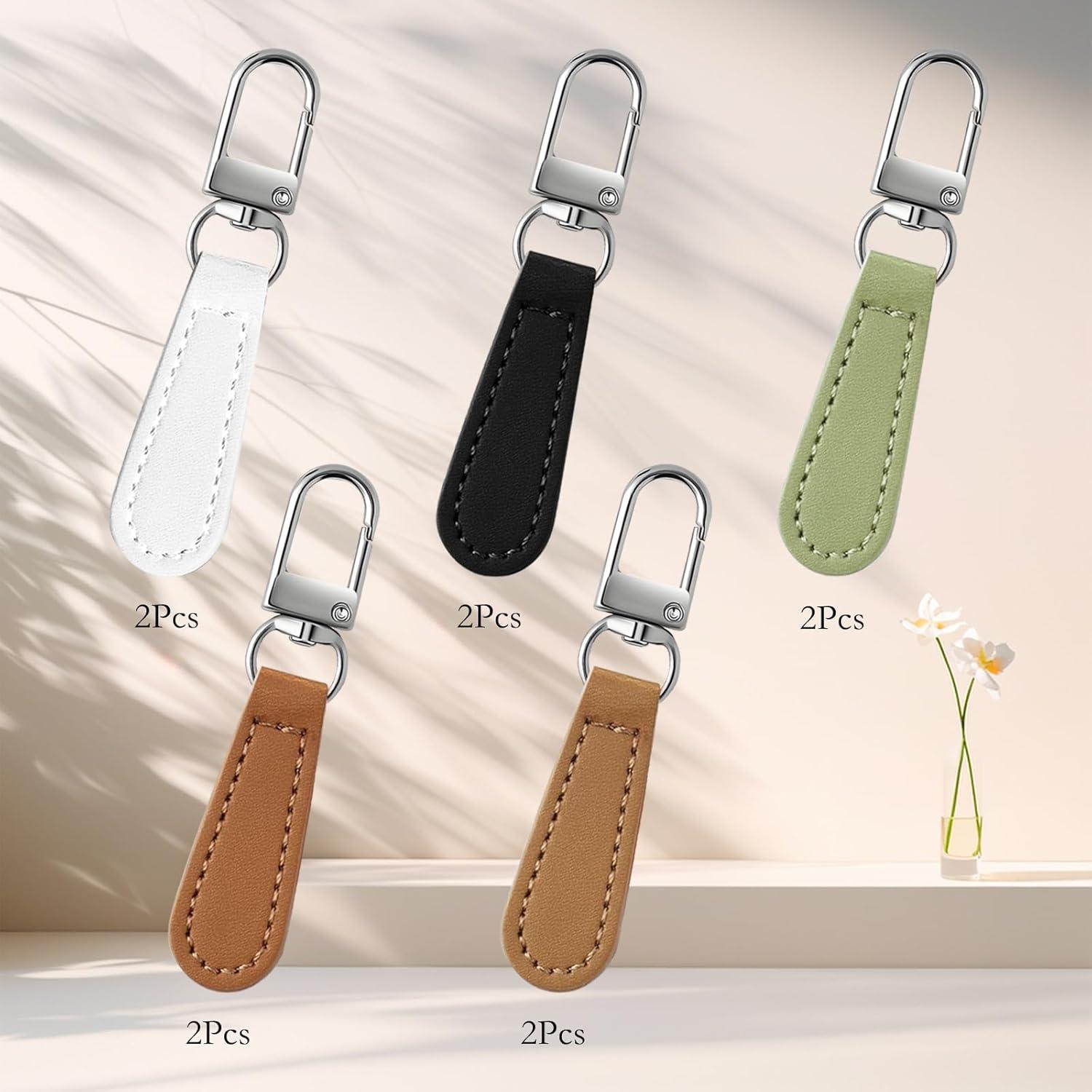 10 Piezas Tiradores de Cremallera de Cuero CYUXING Multicolor