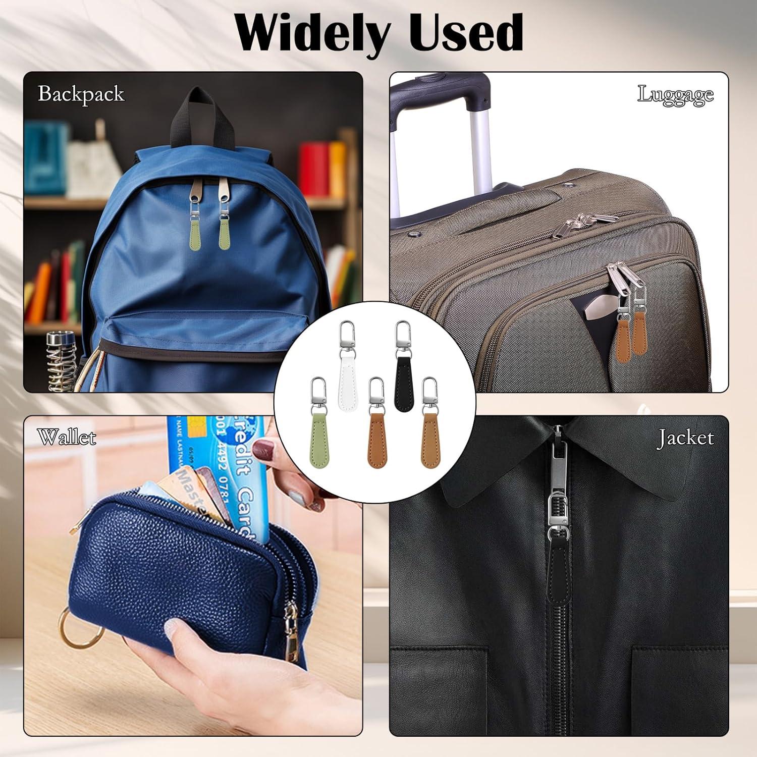 10 Piezas Tiradores de Cremallera de Cuero CYUXING Multicolor