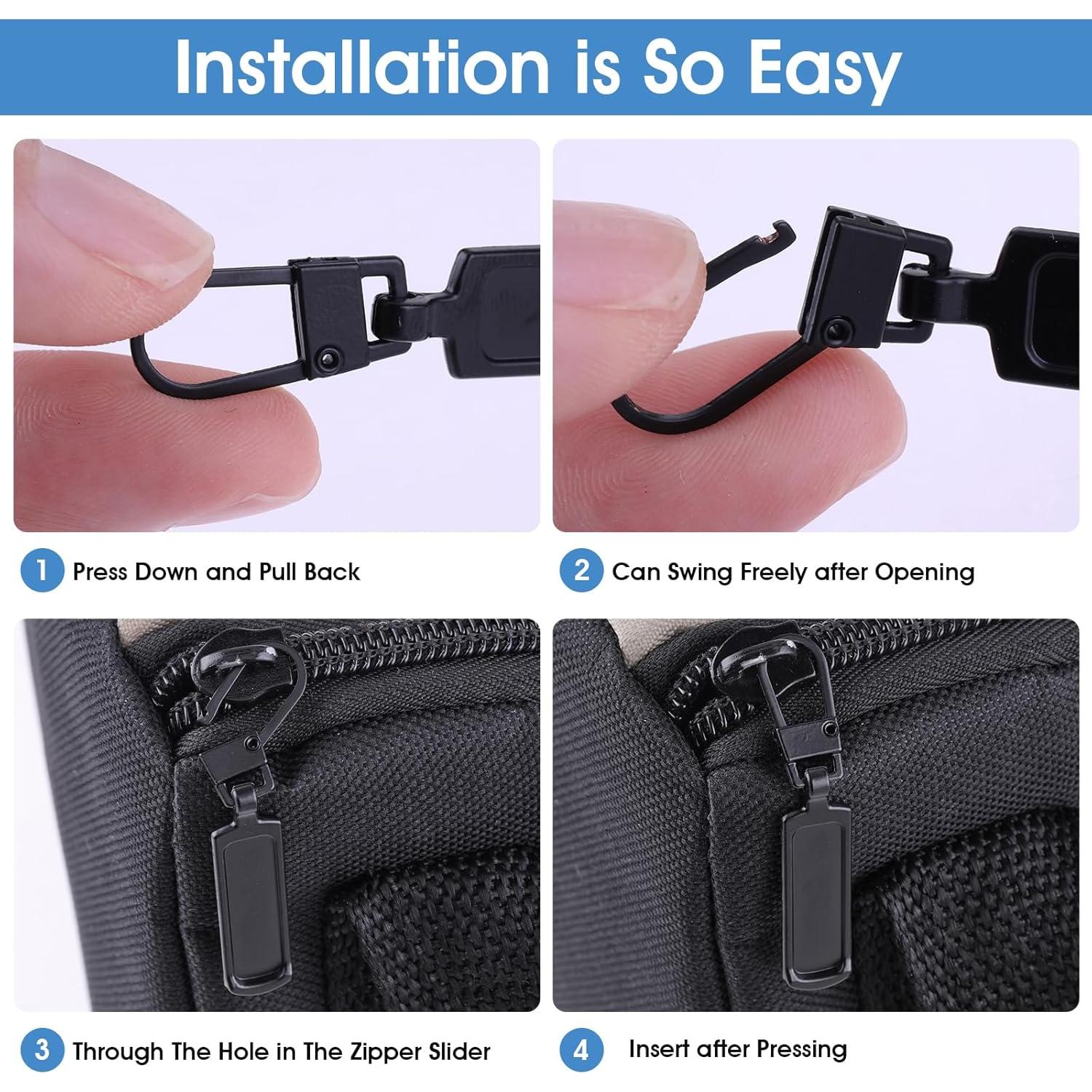 Kit 8 Tiradores de Cremallera Desmontables Negros DIVINA VITAE