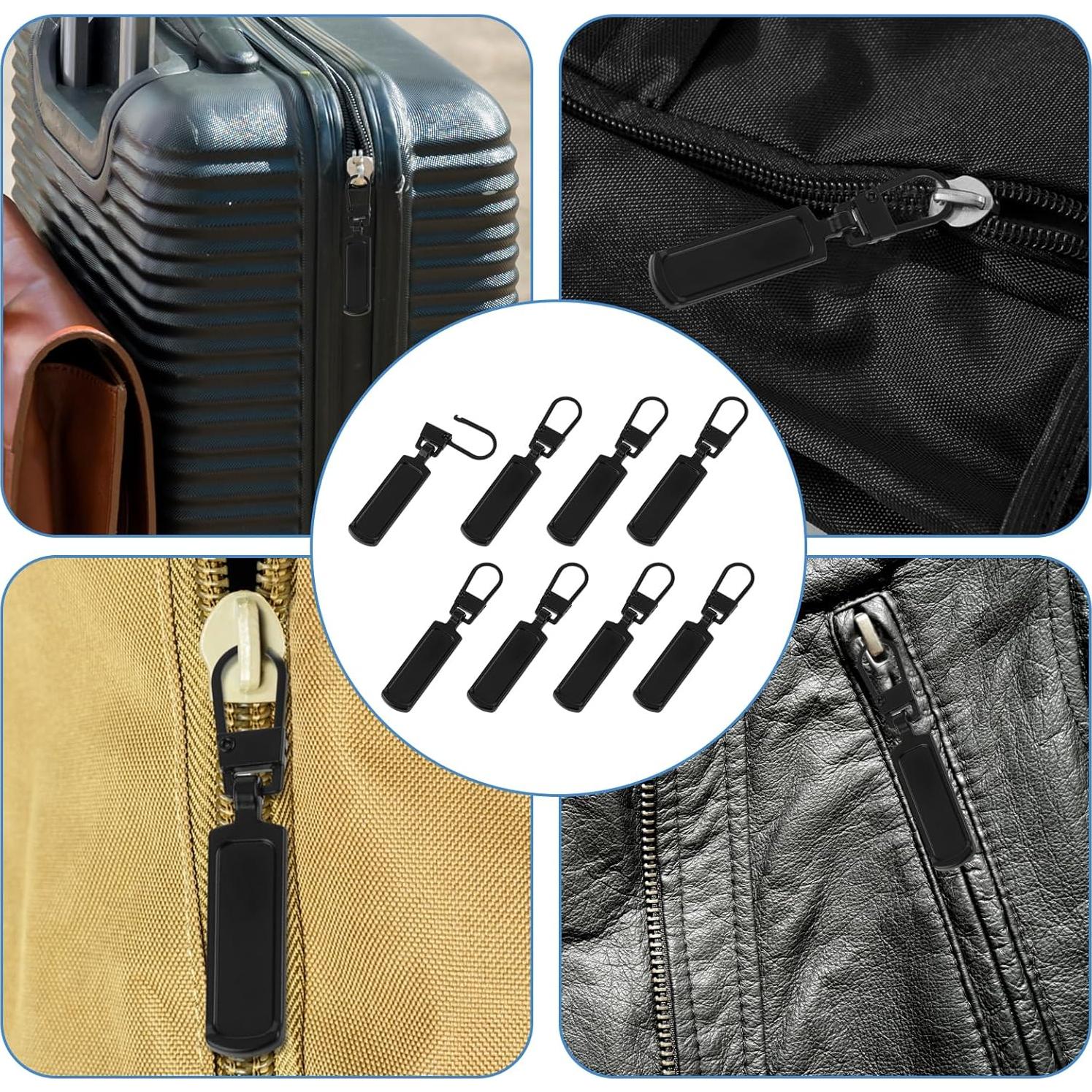 Kit 8 Tiradores de Cremallera Desmontables Negros DIVINA VITAE