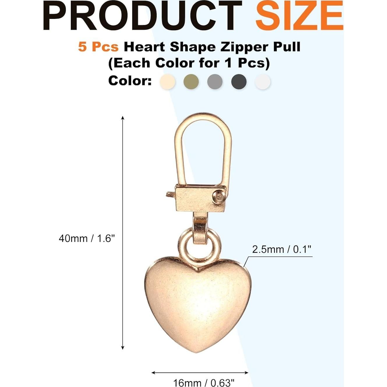 Tiradores de Cremallera de Metal MECCANIXITY 5 Pcs Multicolor