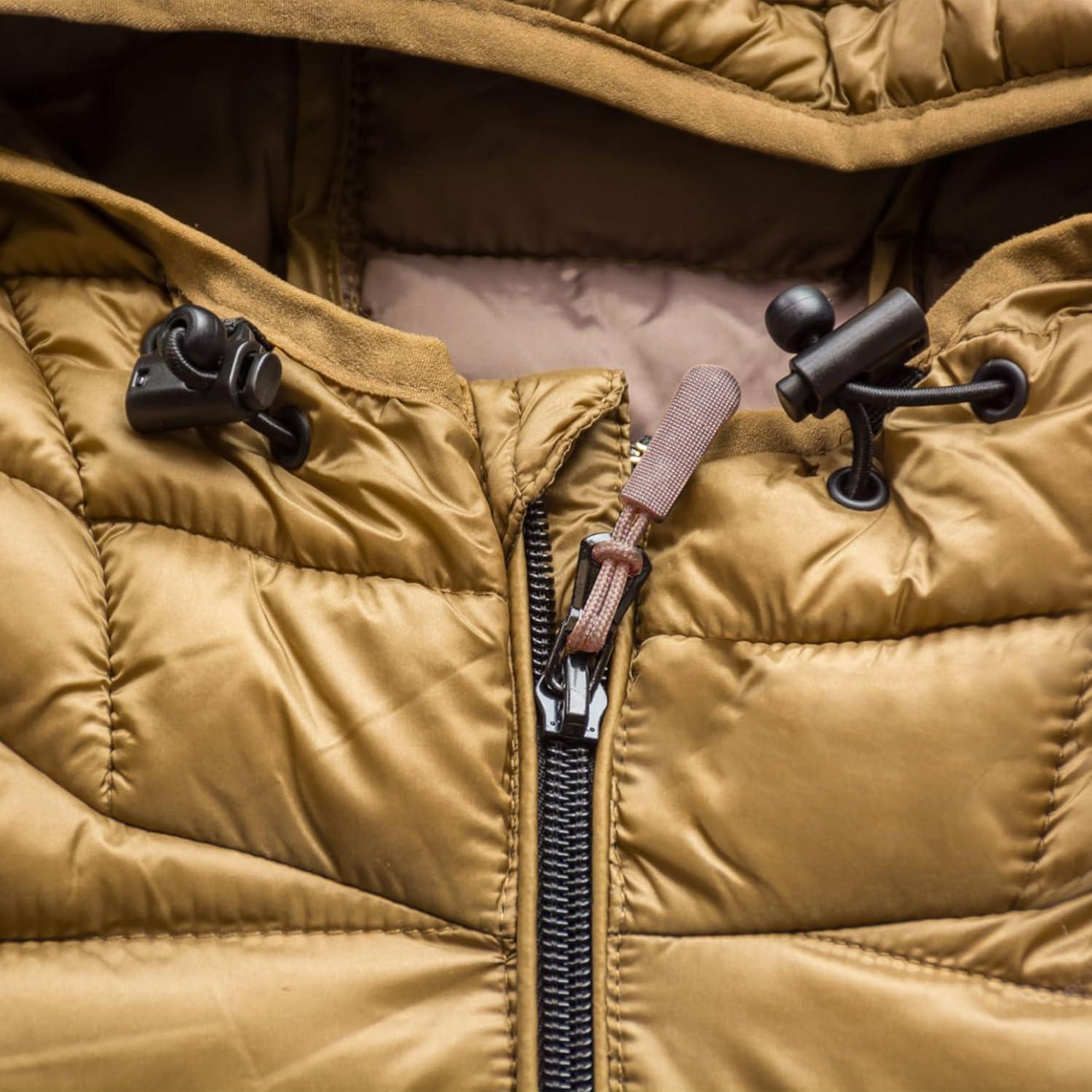 10 Tiradores de Cremallera Beige Badong - Cuerda de Nylon 65mm