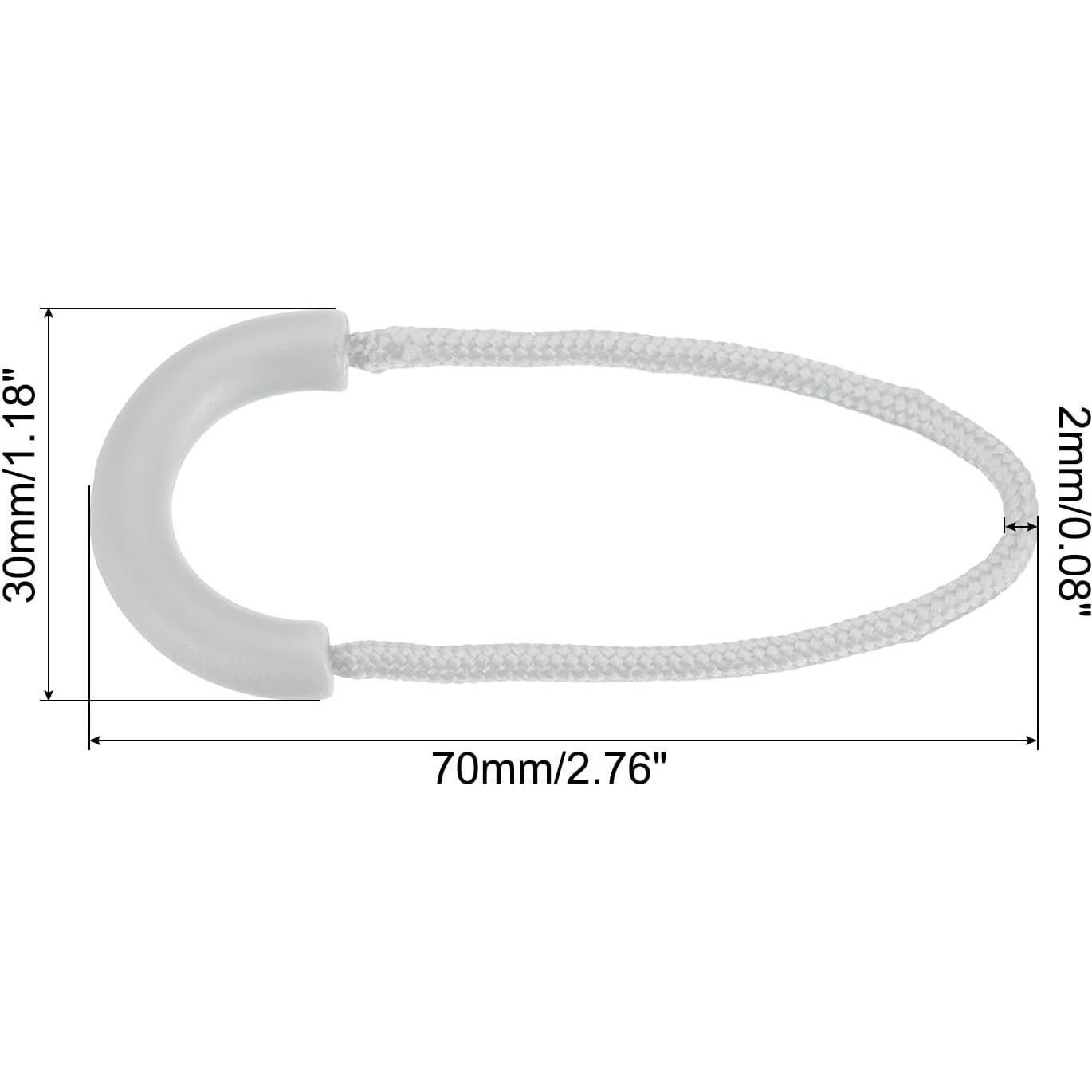 Tiradores de Cremallera PATIKIL 15 Piezas Nylon Gris Claro