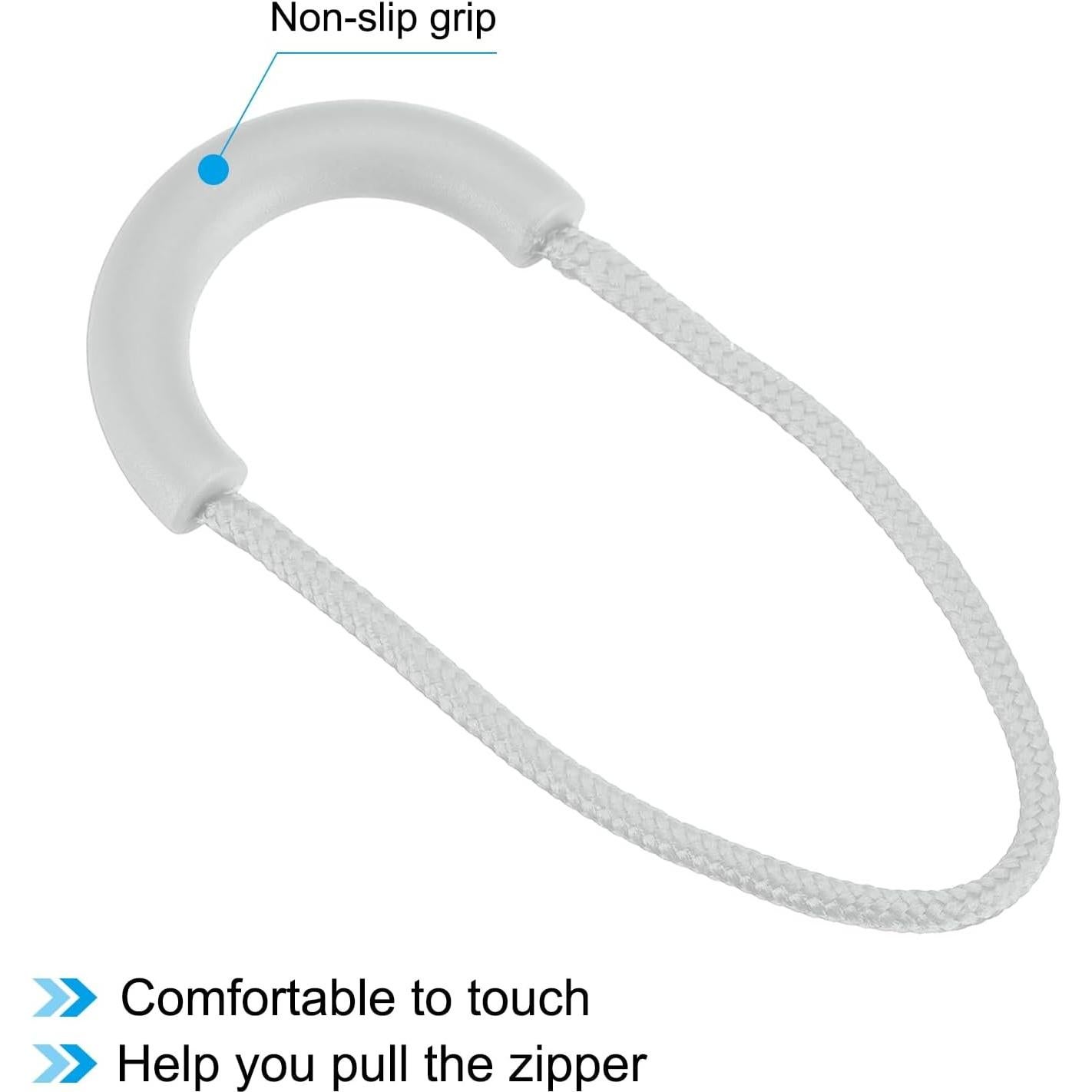 Tiradores de Cremallera PATIKIL 15 Piezas Nylon Gris Claro