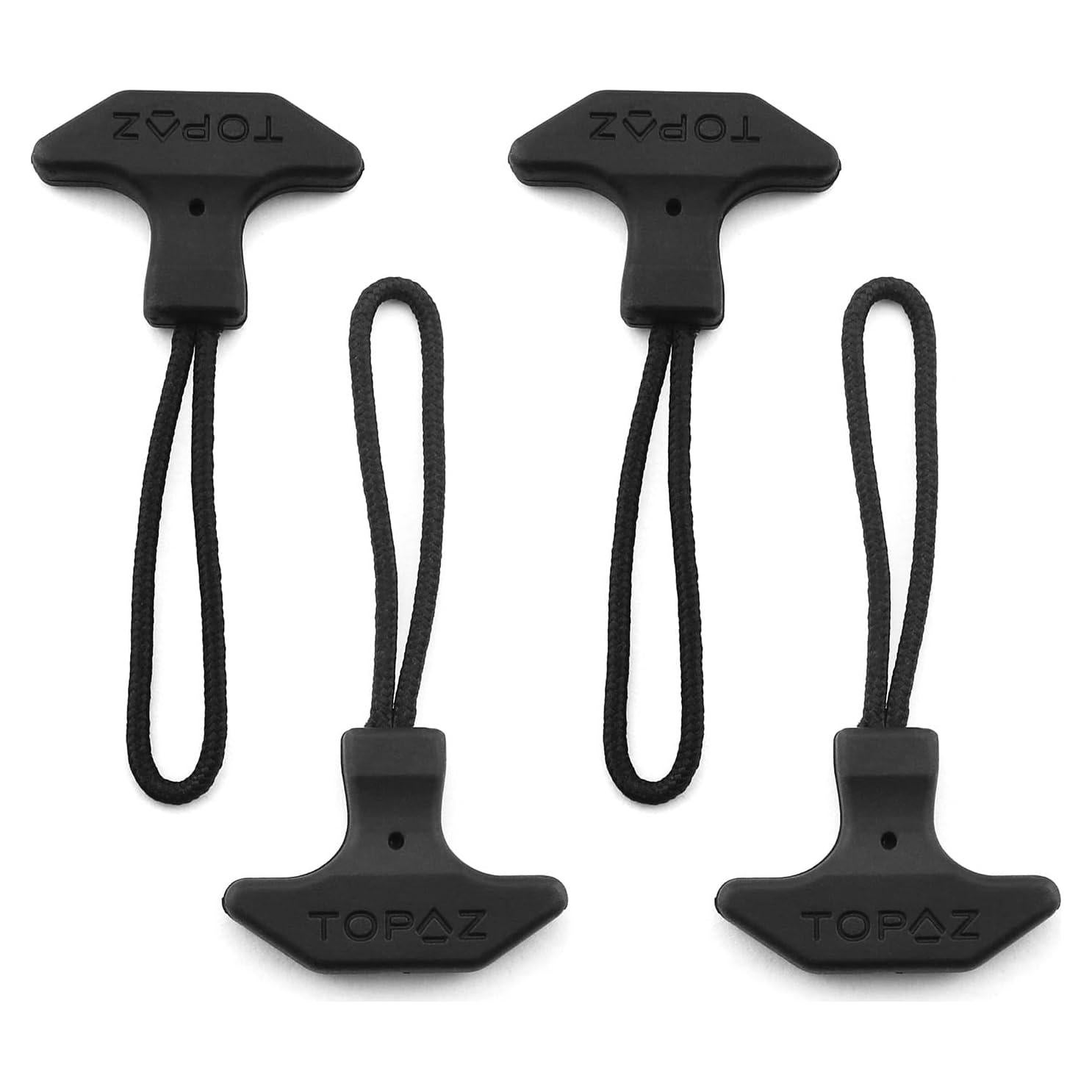 Tirador de Cremallera TPU DGHAOP - 4 Piezas Negro 75x35mm