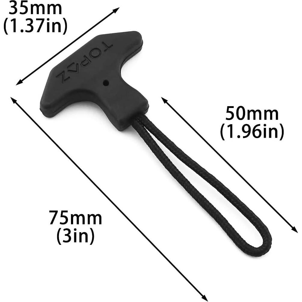 Tirador de Cremallera TPU DGHAOP - 4 Piezas Negro 75x35mm