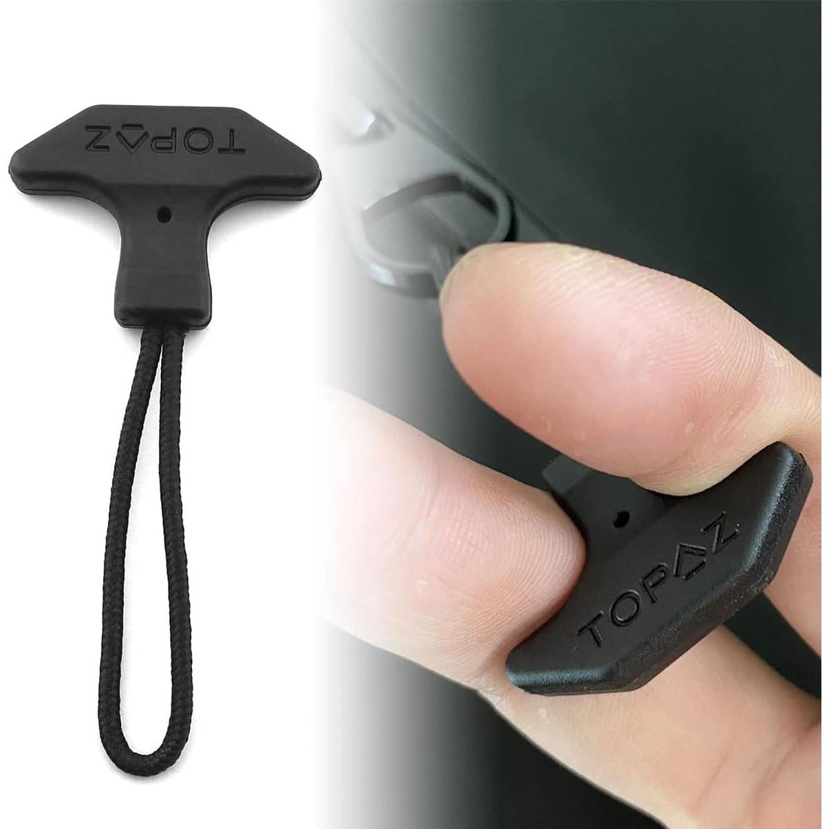 Tirador de Cremallera TPU DGHAOP - 4 Piezas Negro 75x35mm